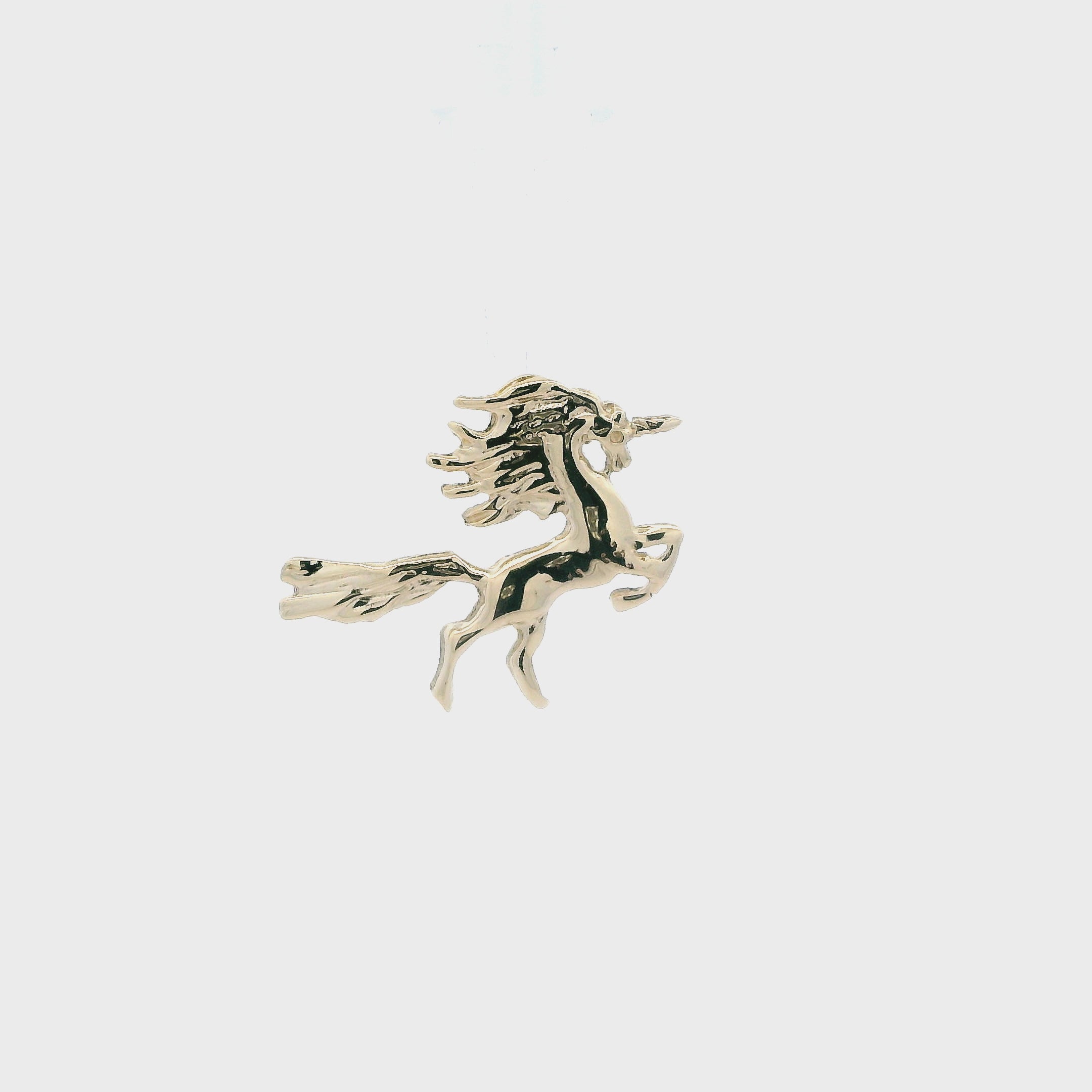 14K Yellow Gold Unicorn Pendant