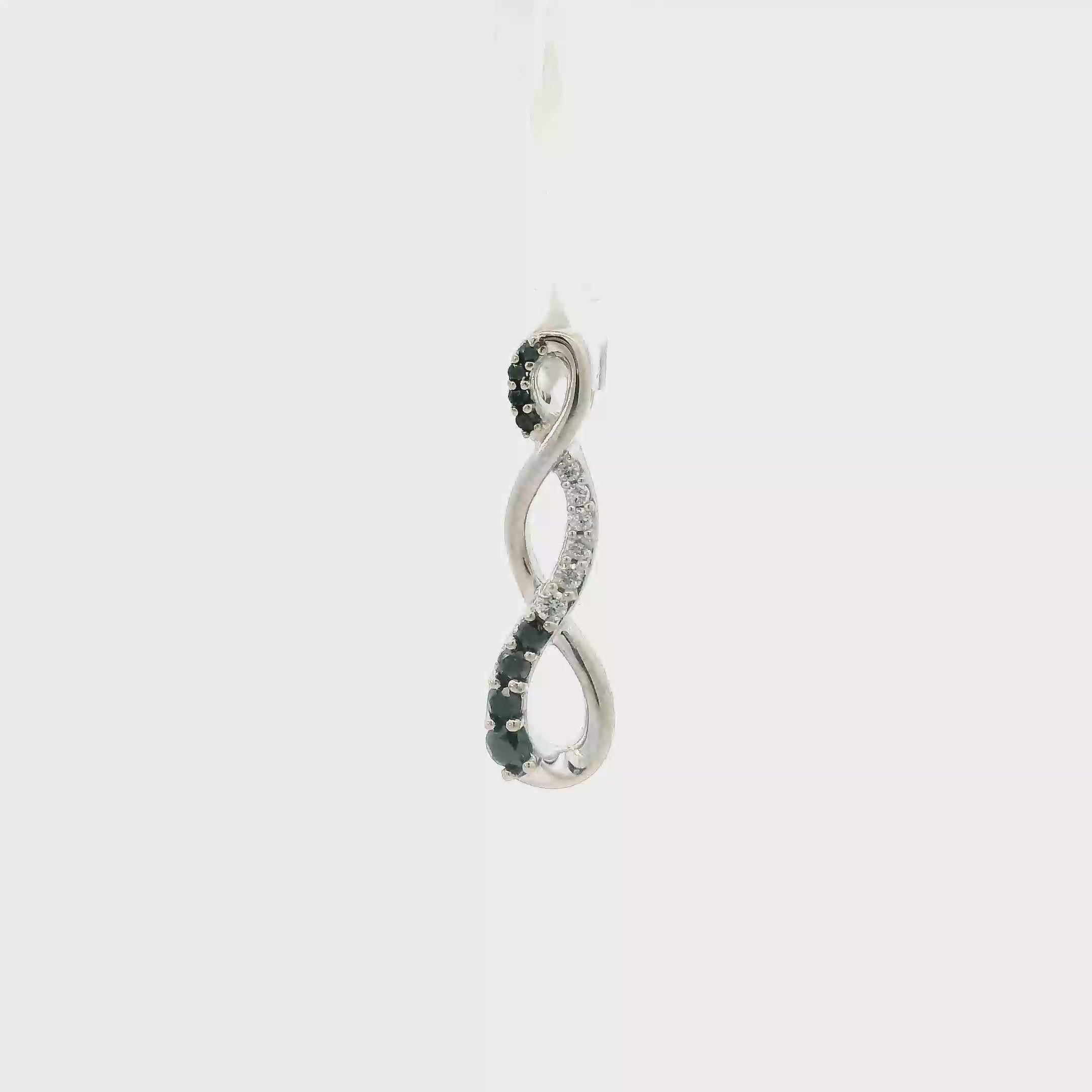 10K White Gold Diamond Twist Pendant - 0.25ct
