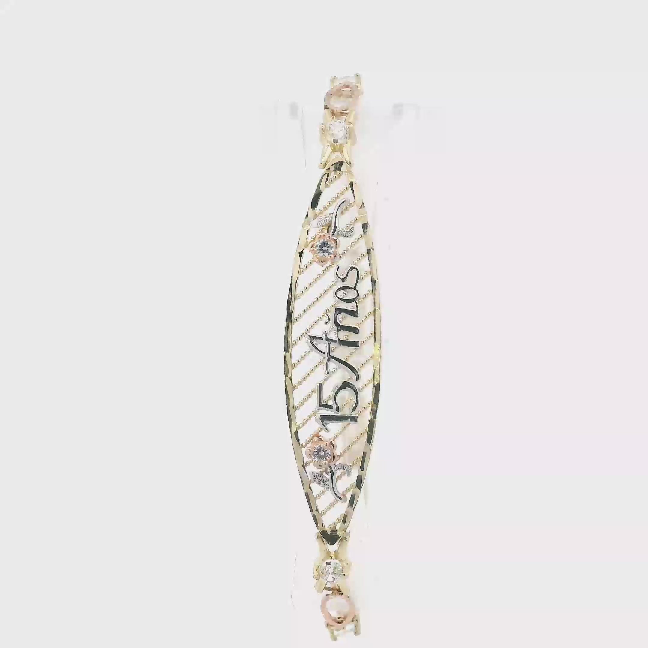 14K Tri Color Gold 7.5