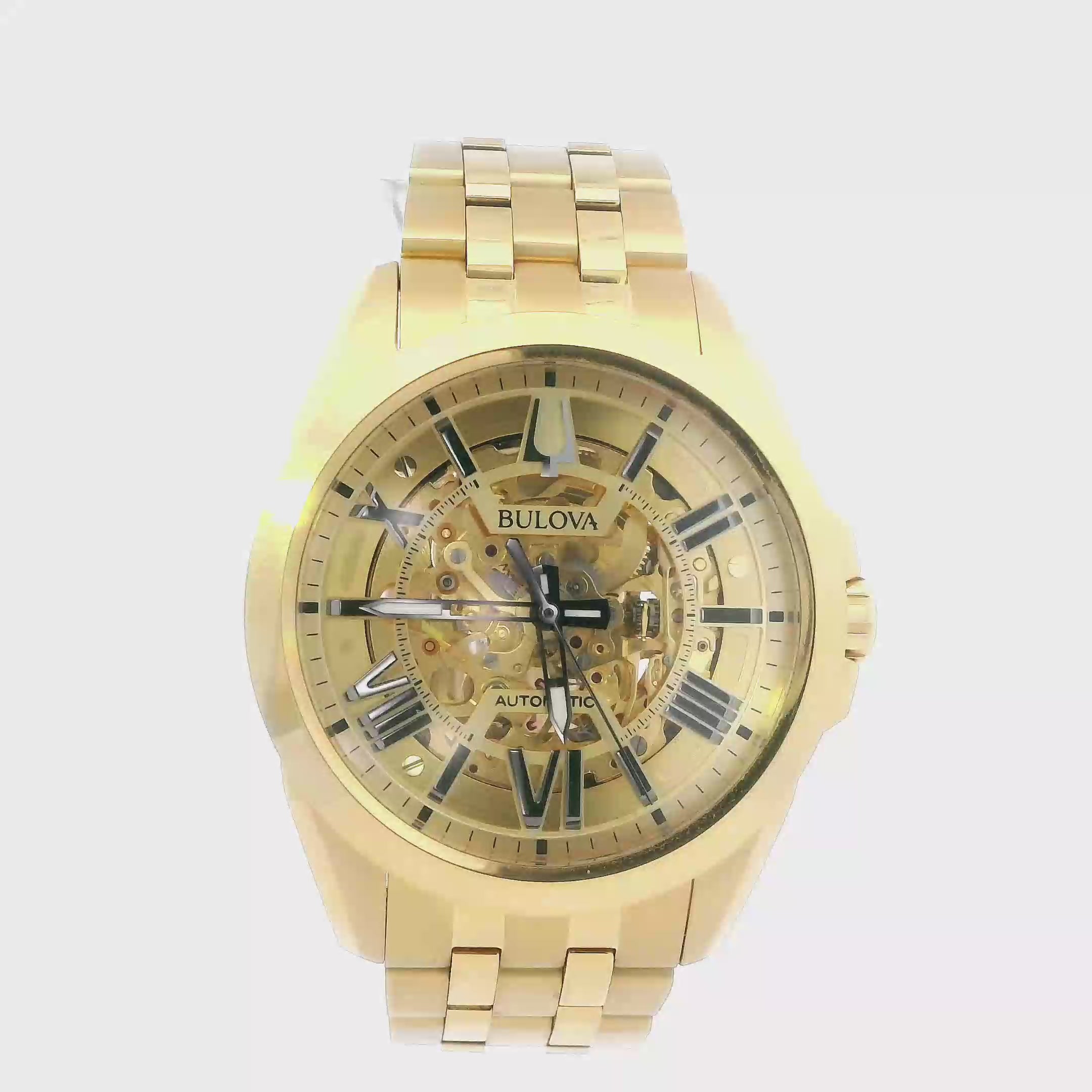 Bulova Sutton Automatic Gold Mens Writswatch - 97A162