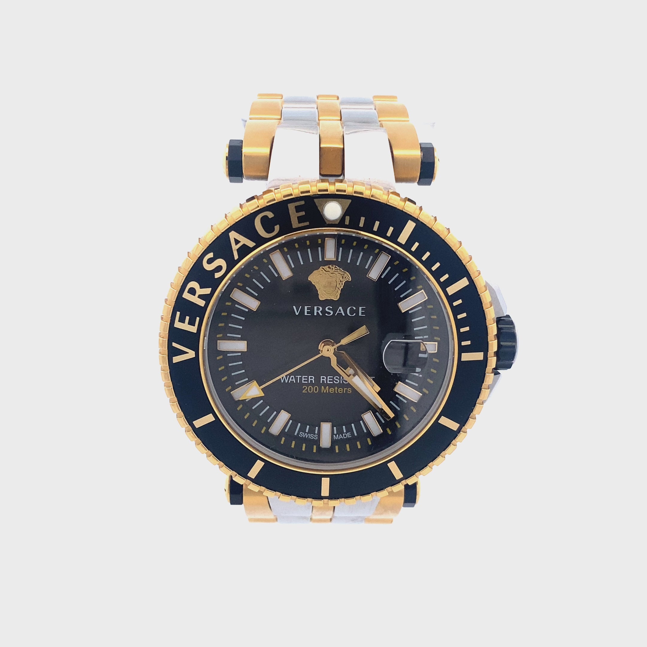 Versace Black & Gold Plated Stainless Steel Men's Watch
