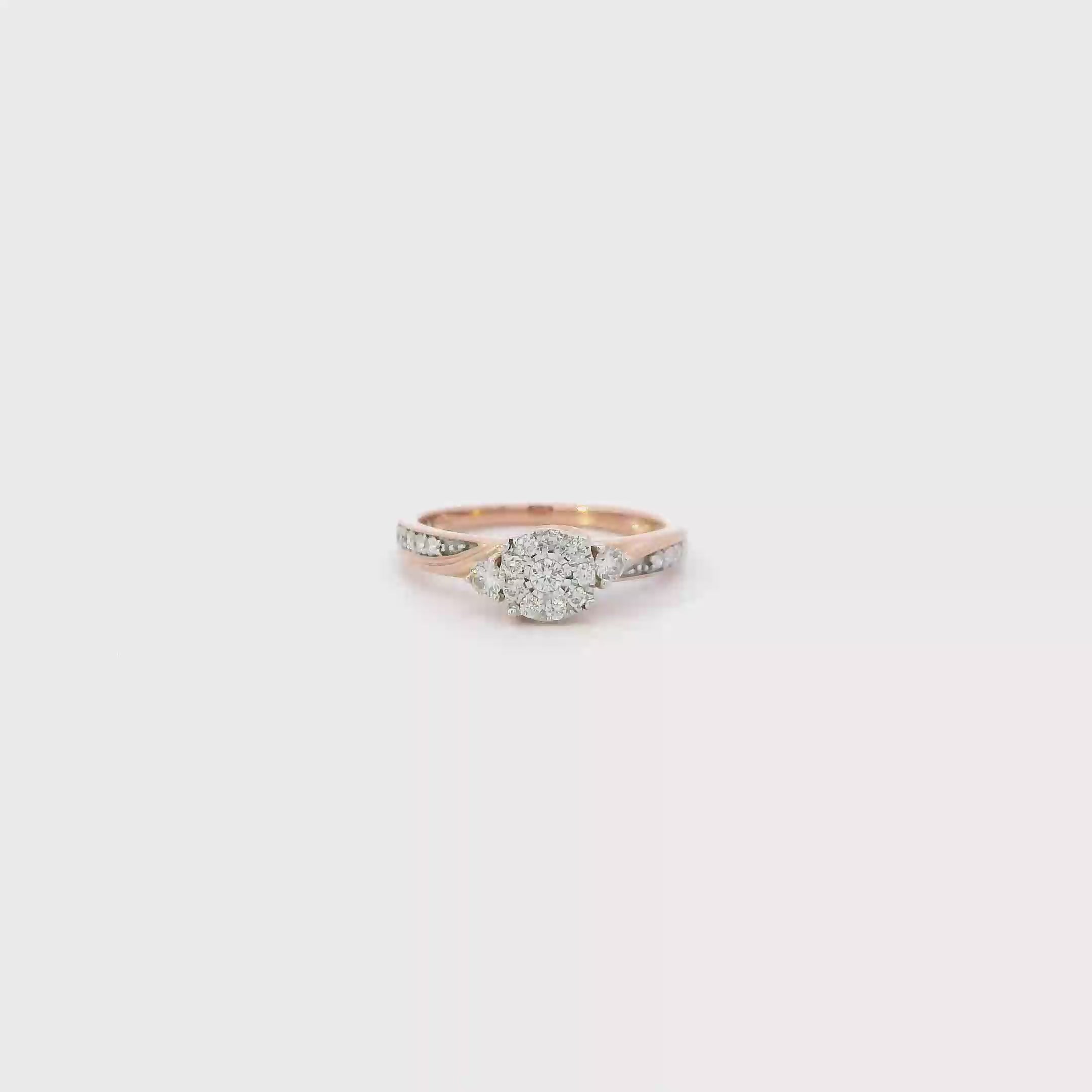 14K Rose Gold Diamond Womens Ring - 0.31ct