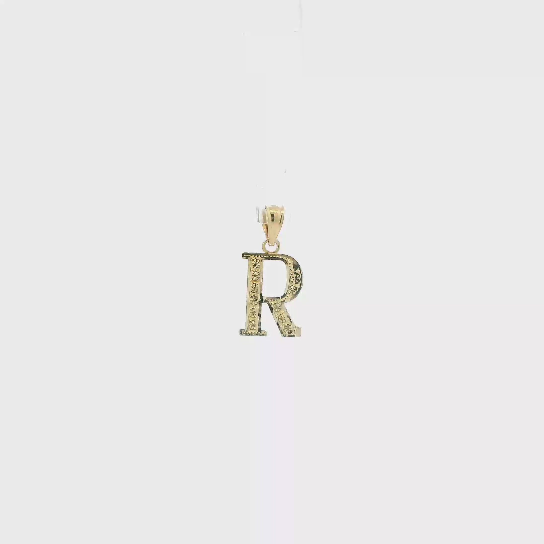 10K Yellow Gold Diamond Cut Letter 
