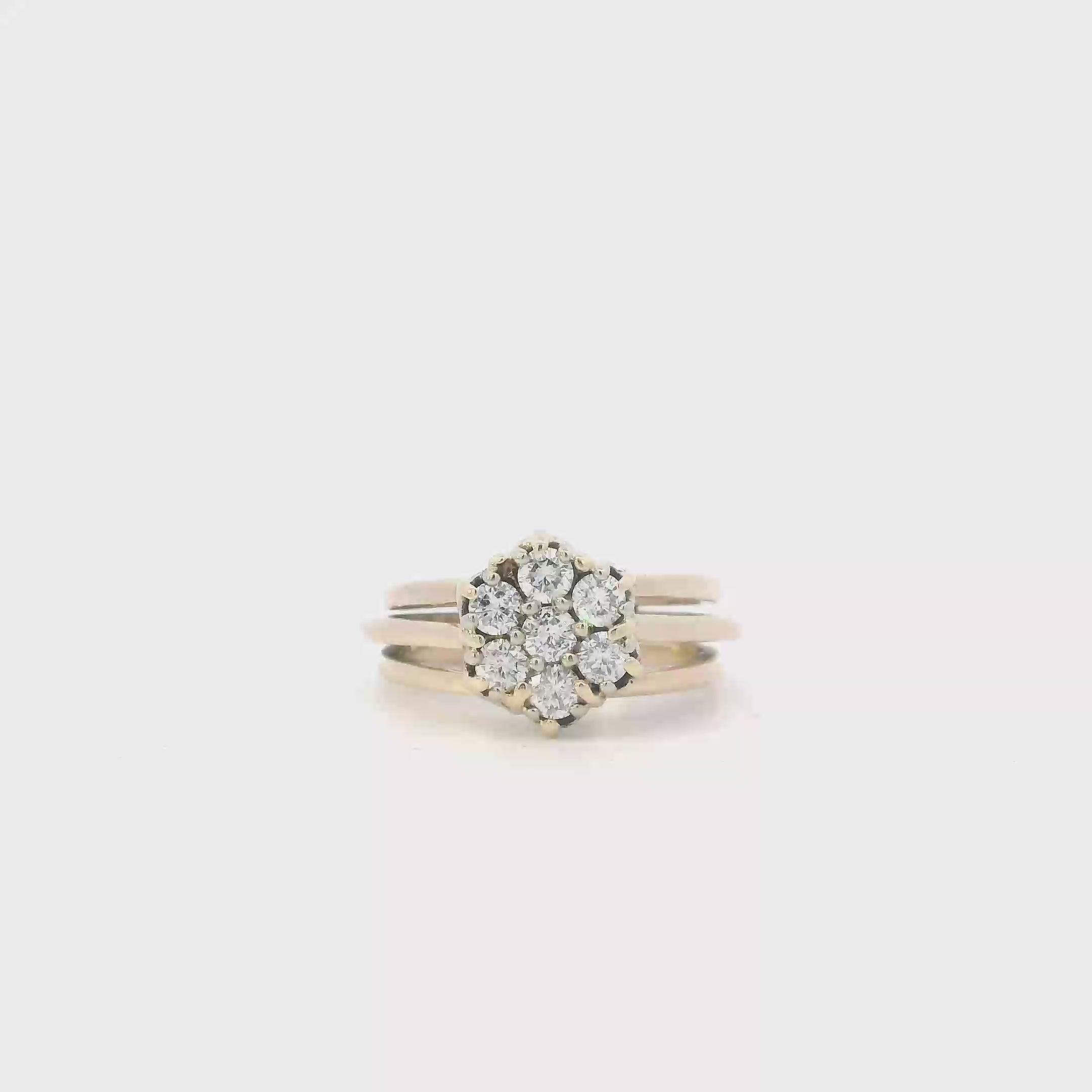 10K Yellow Gold Diamonds Womens Ring - 1.05ct