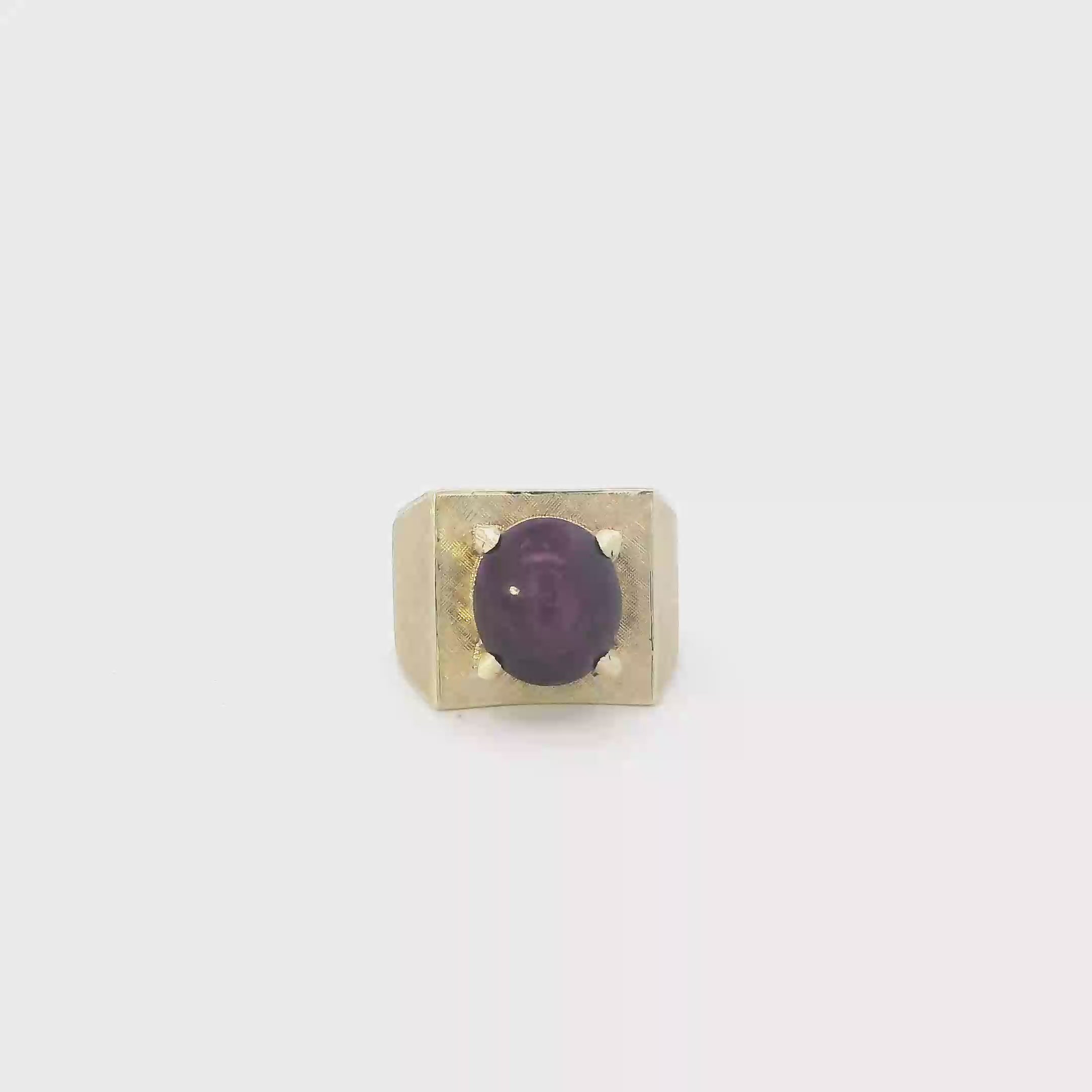 10K Yellow Gold Star Ruby Ring