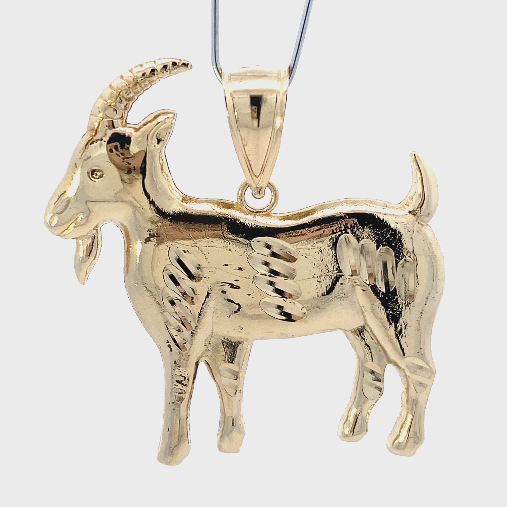10K Yellow Gold Goat Pendant