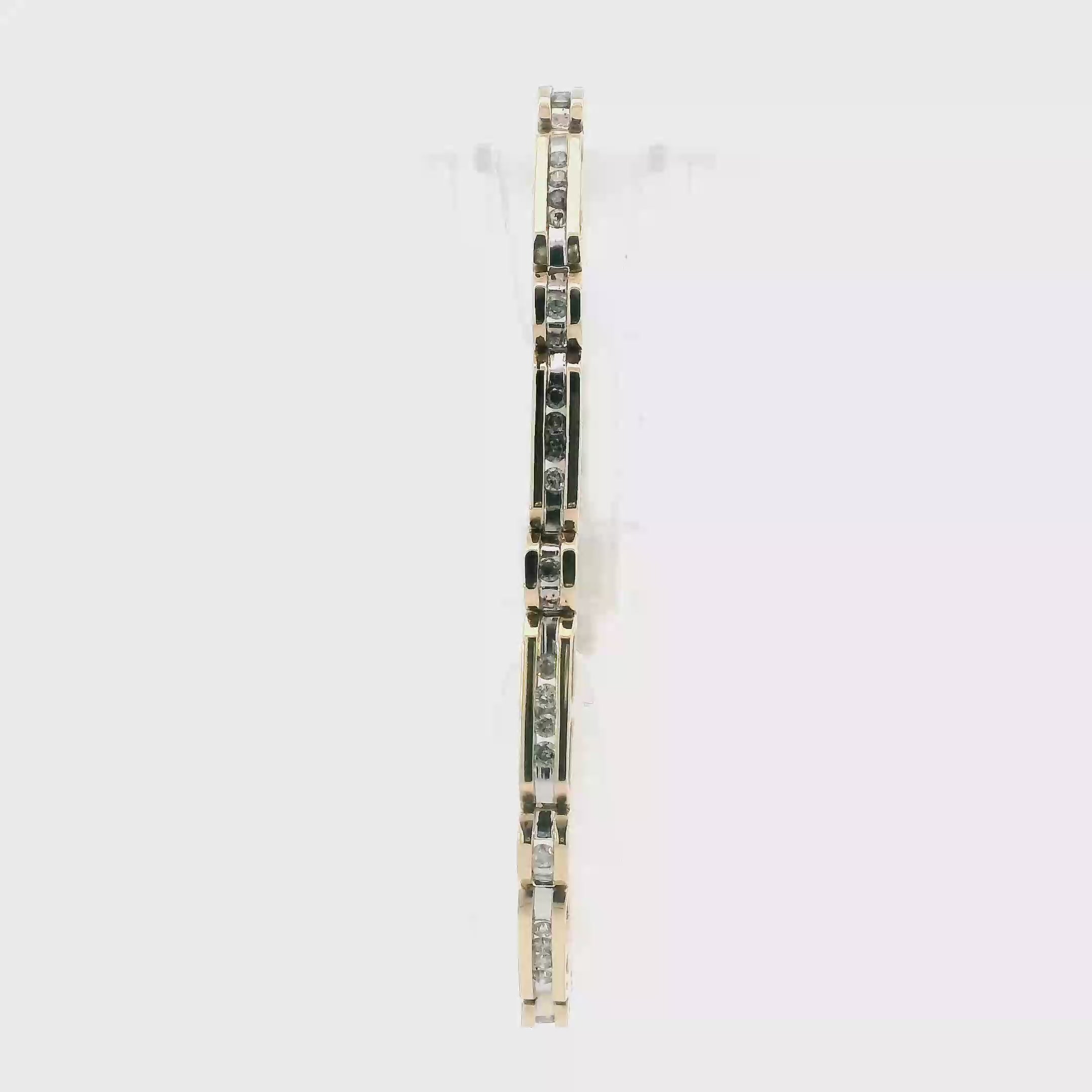 10K Yellow Gold Diamond Tennis Bracelet - 0.91ct