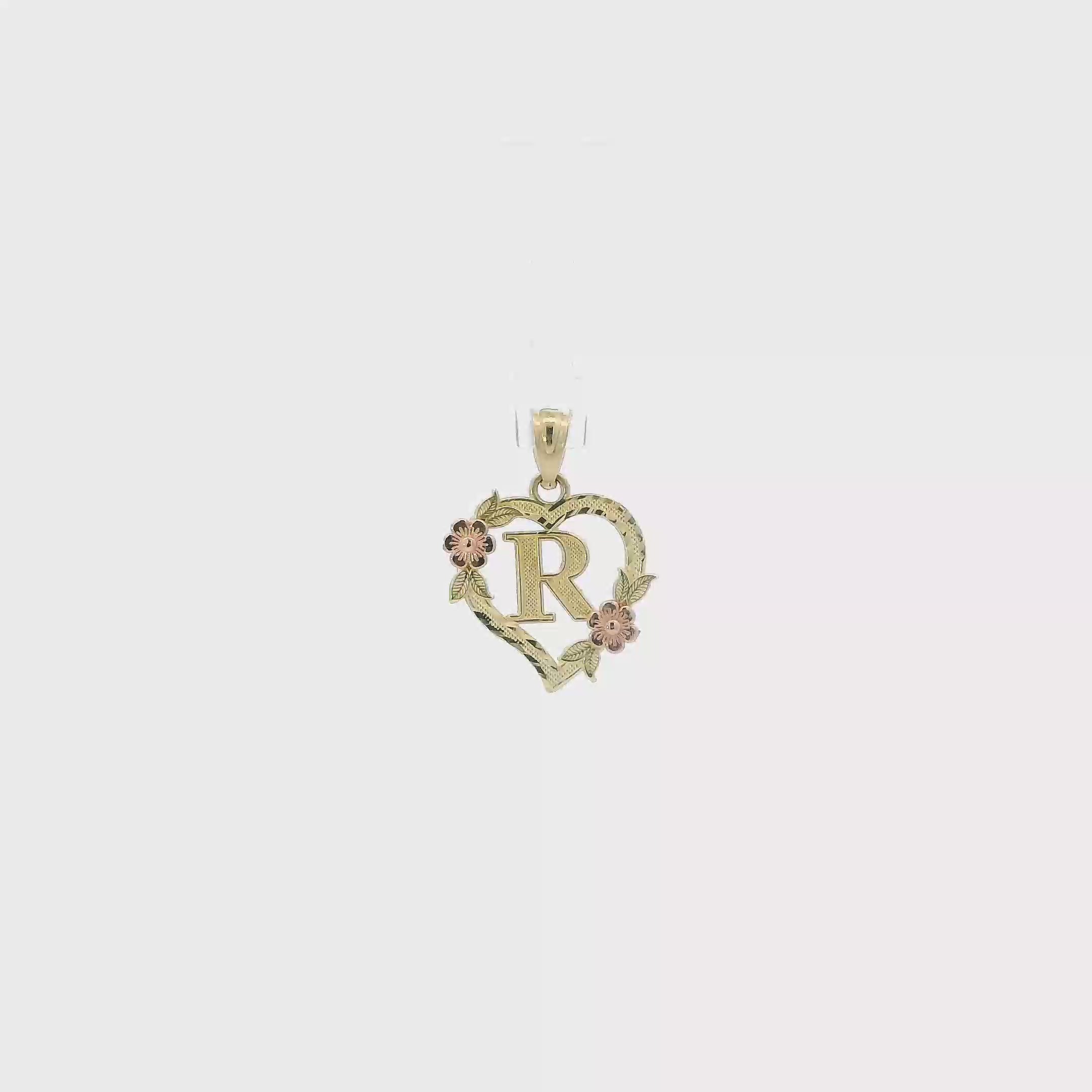 10K Yellow & Rose Gold Diamond Cut Letter 