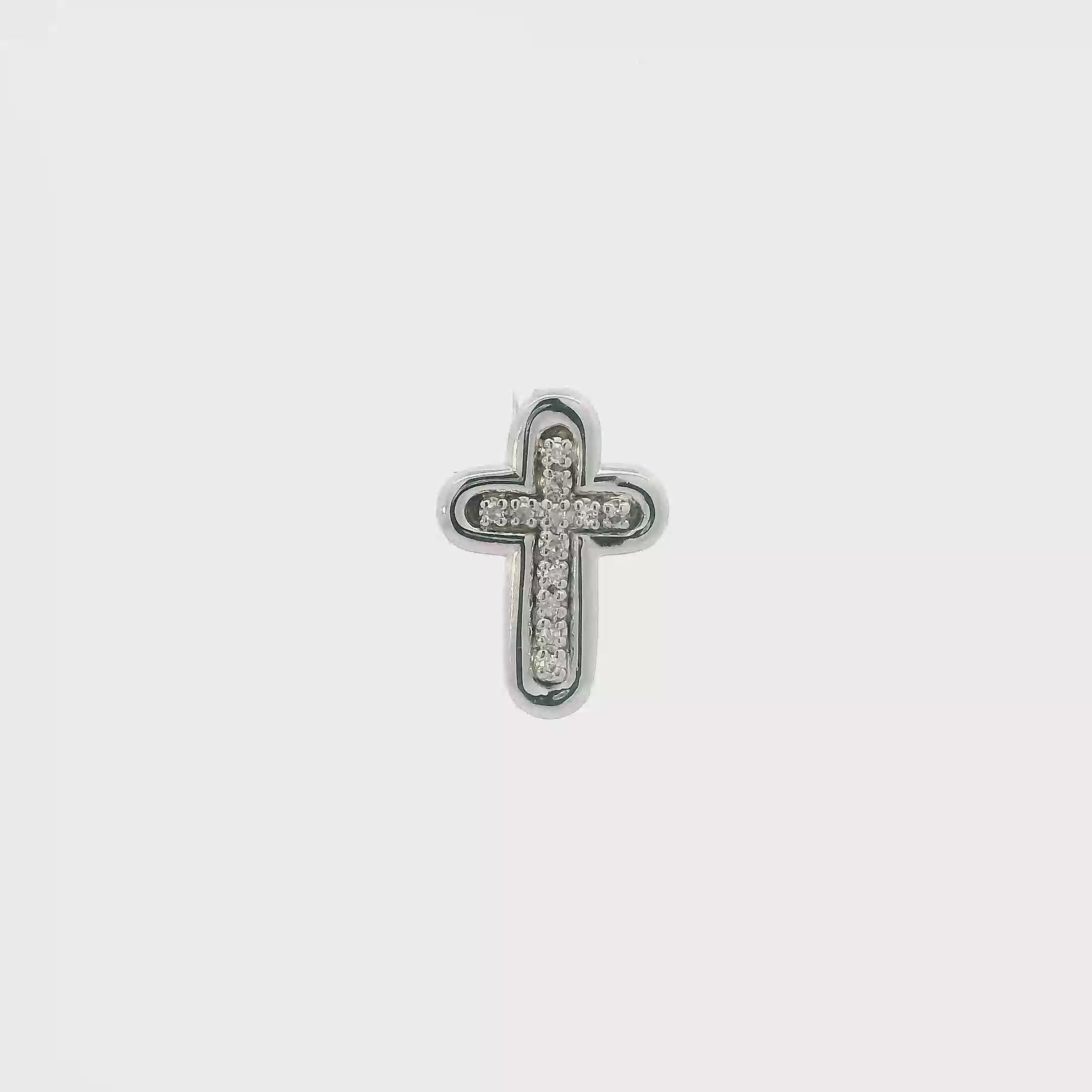 10K White Gold Cross Pendant