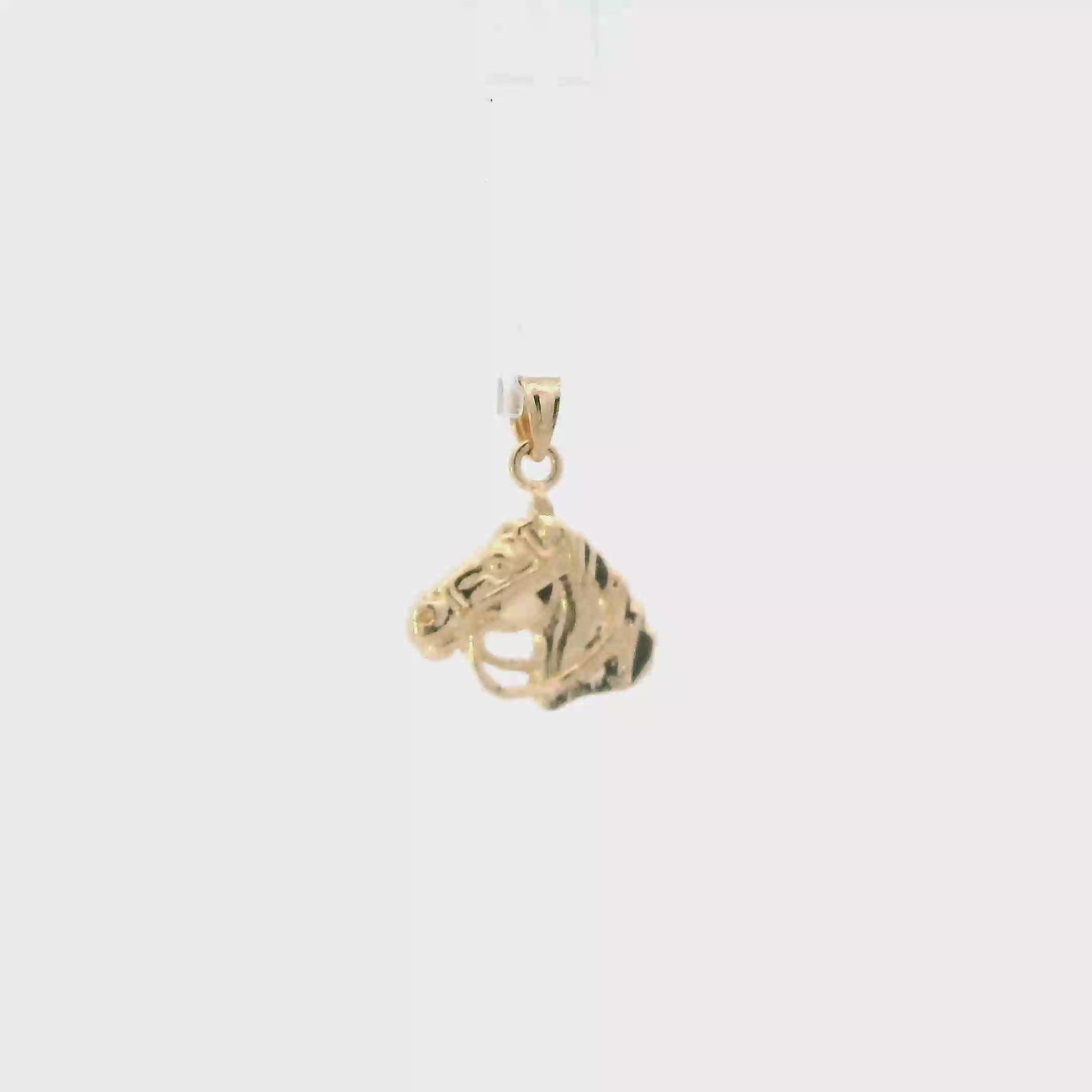 14K Yellow Gold Horse Head Pendant
