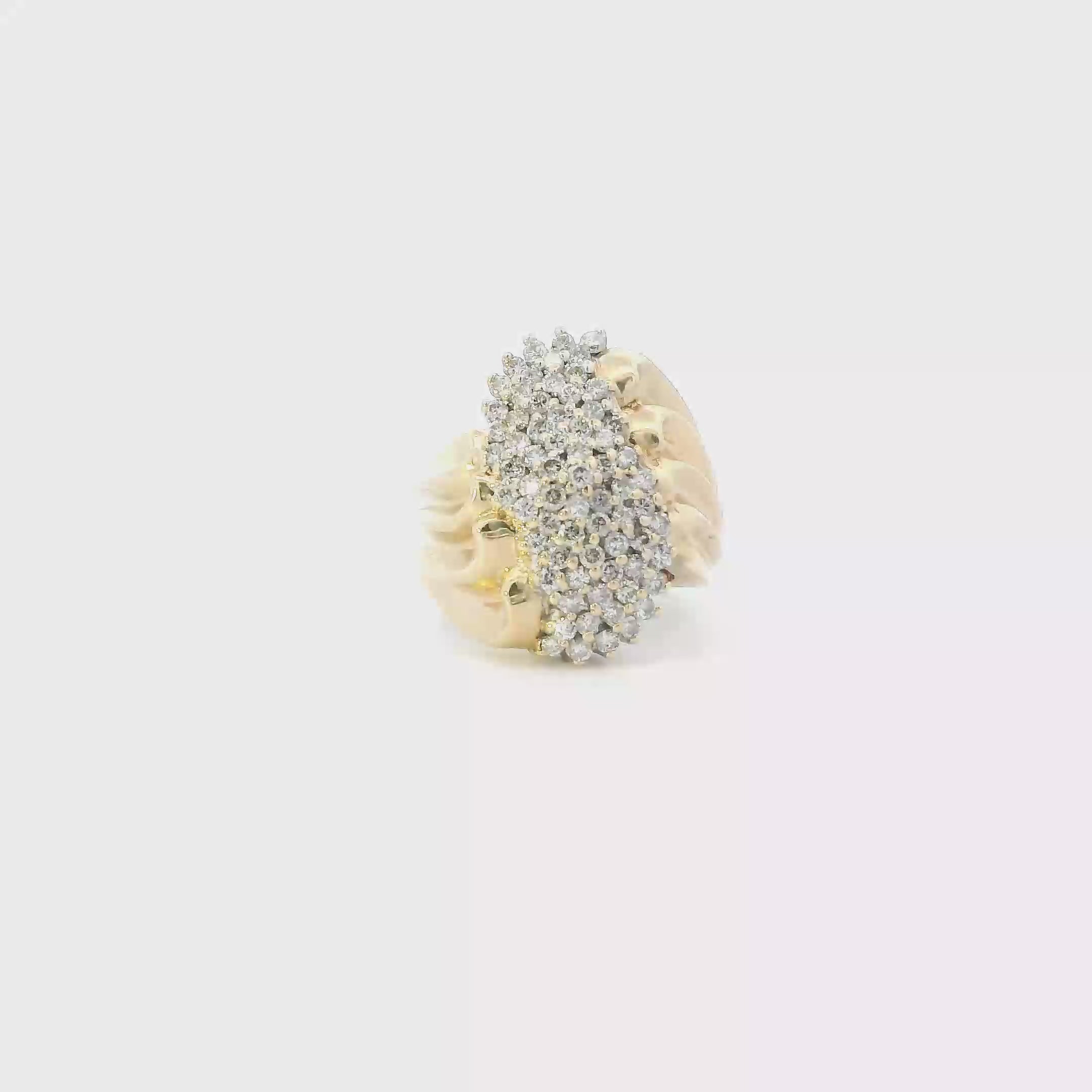 10K Yellow Gold Diamond Womens Ring - 0.82ct