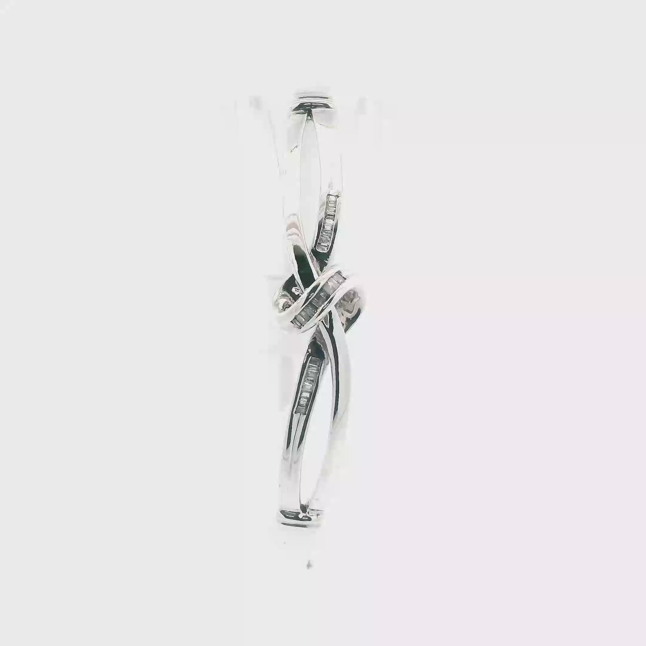 Heng Ngai Silver Lab Diamonds Knot Bangel Bracelet