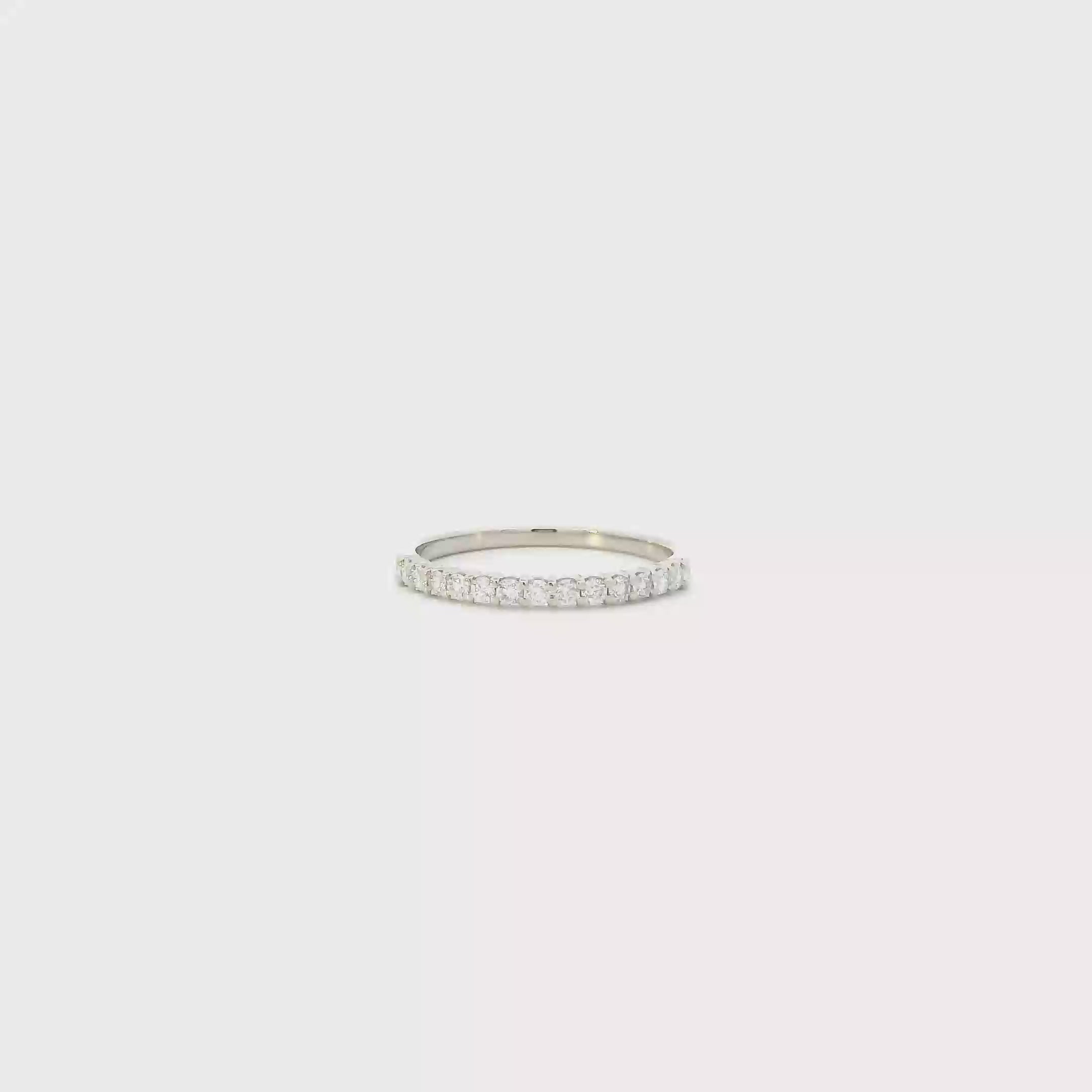 14K White Gold Diamond Womens Band Ring - 0.26ct