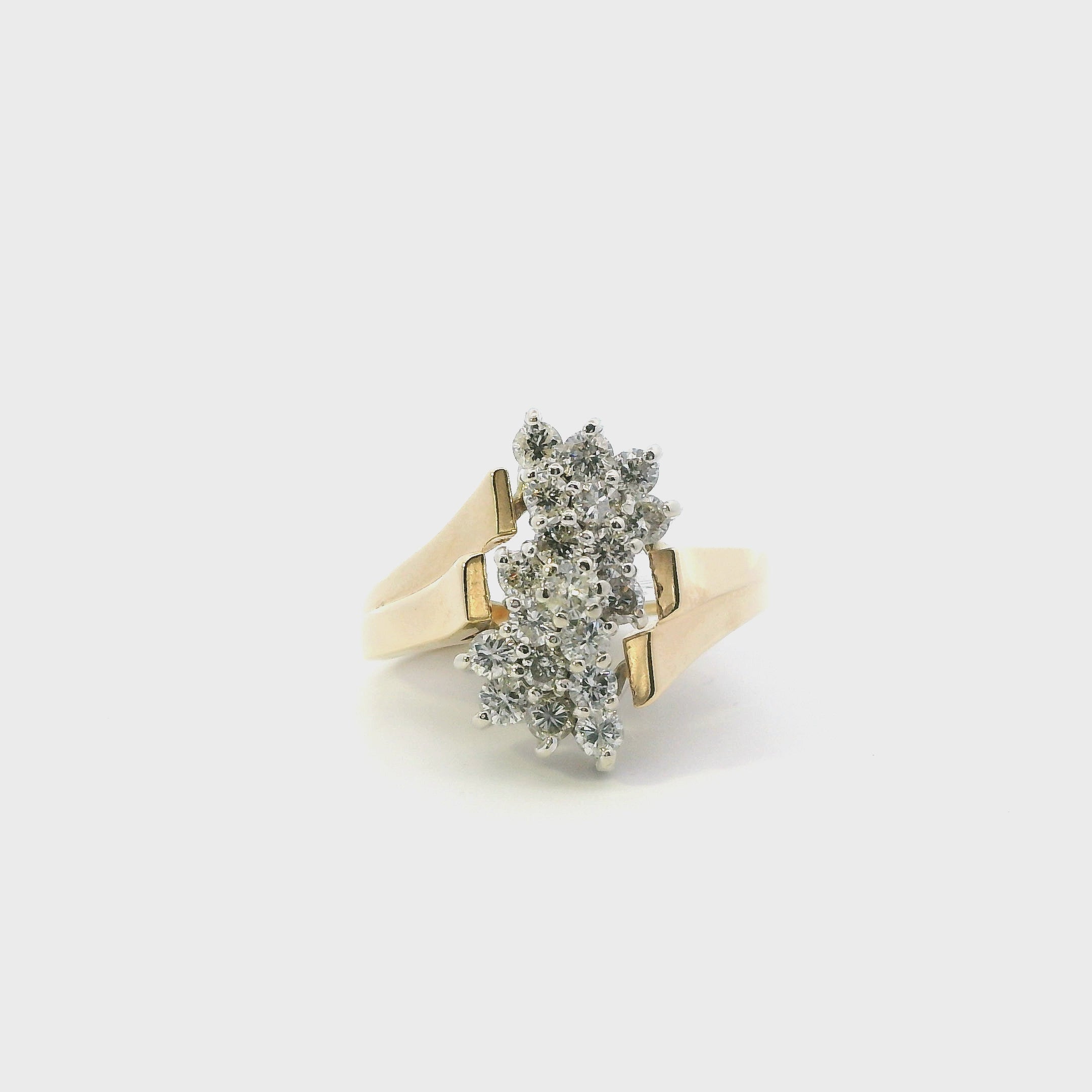 14K Yellow Gold Diamond Womens Ring - 1.10ct