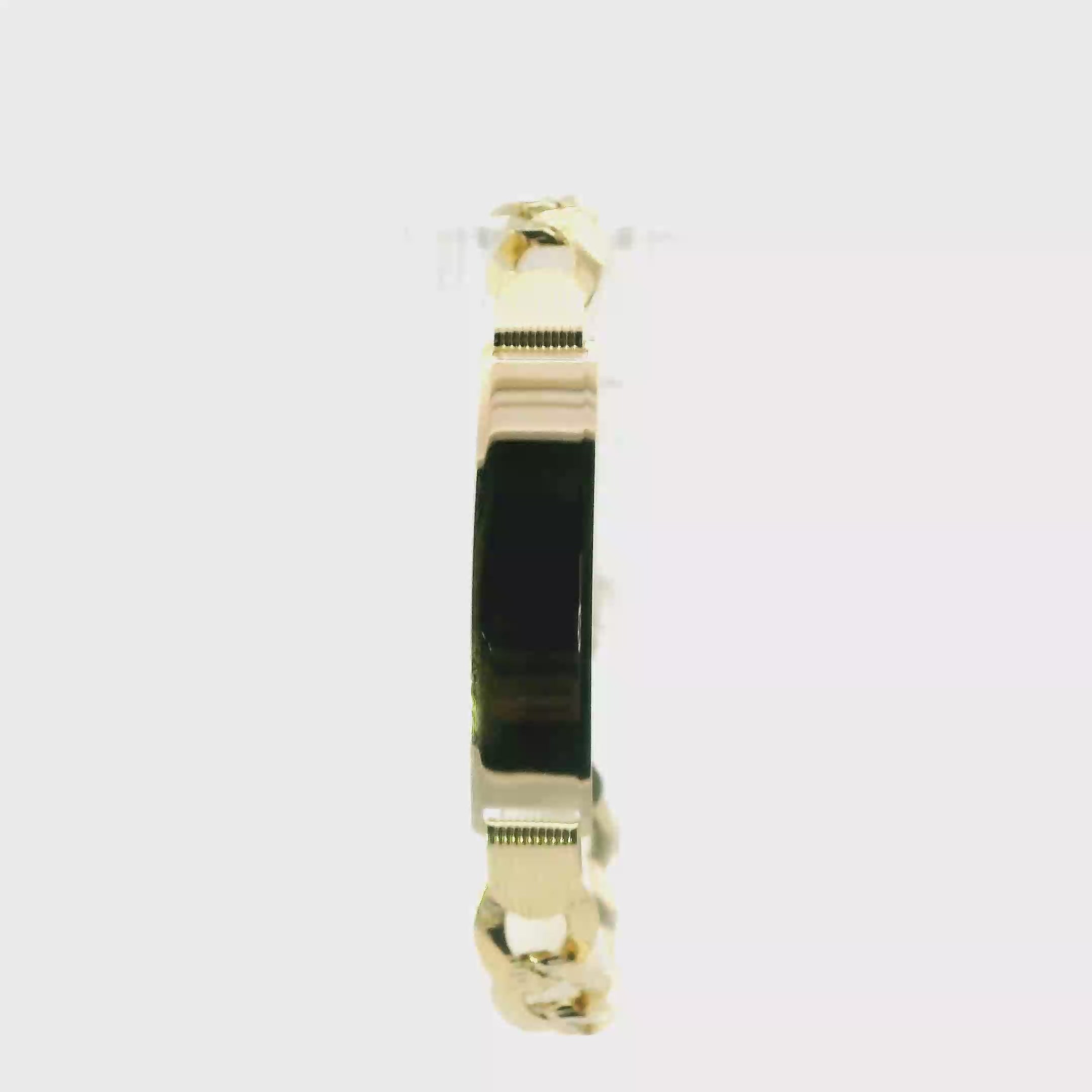 14K Yellow Gold Curb ID Bracelet