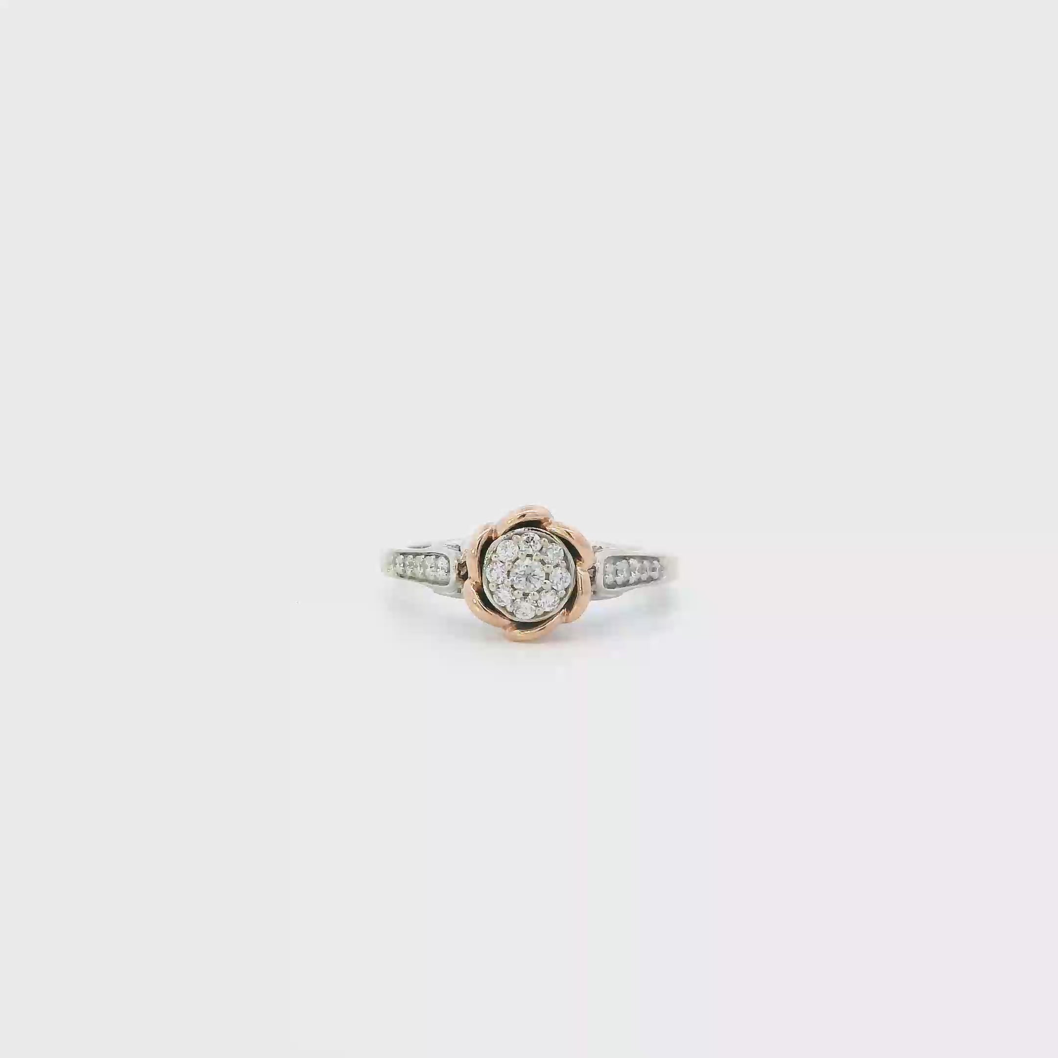 14K White & Rose Gold Diamond Disney Enchanted 