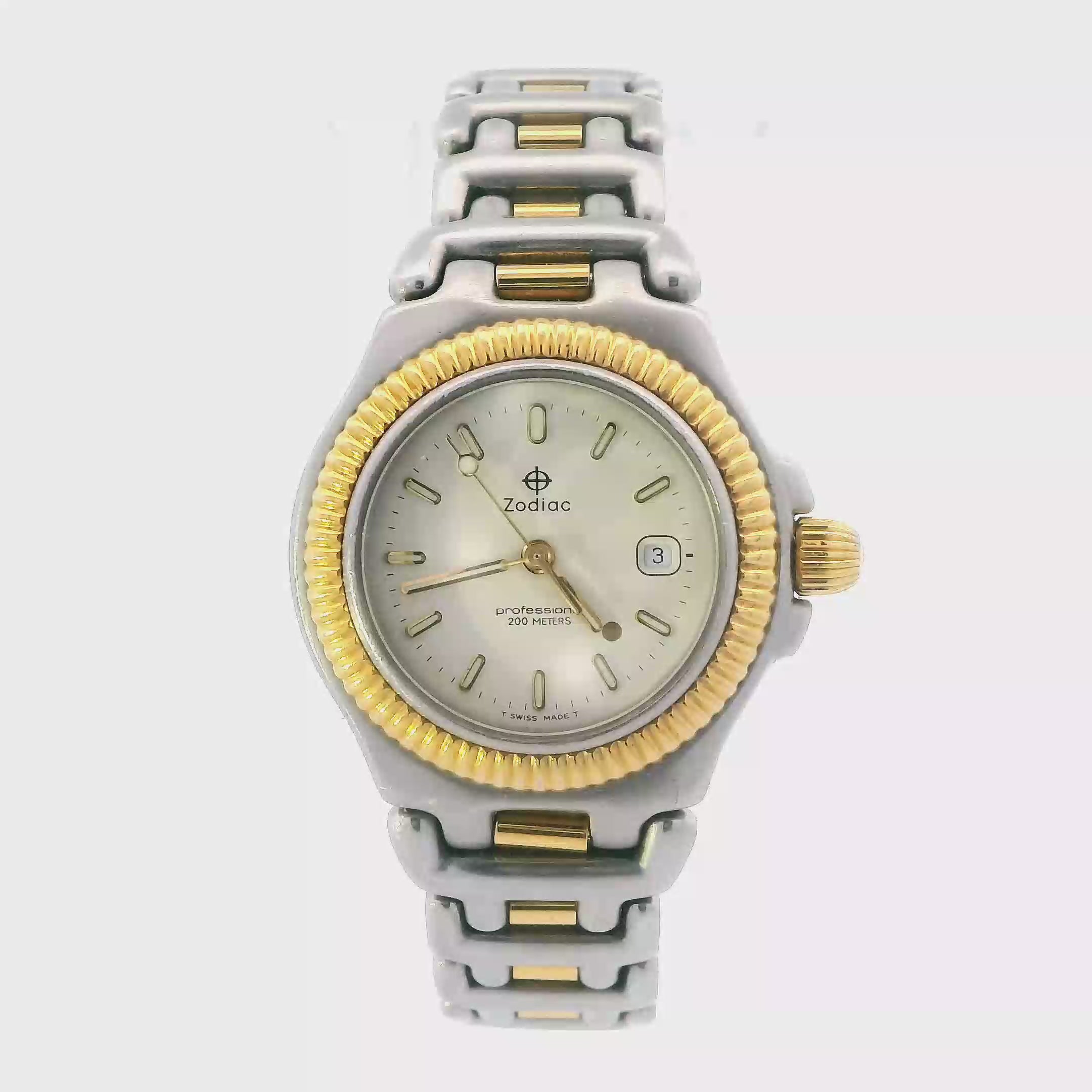 Zodiac Professional 200M Two Tone Quartz Ladies Wristwatch