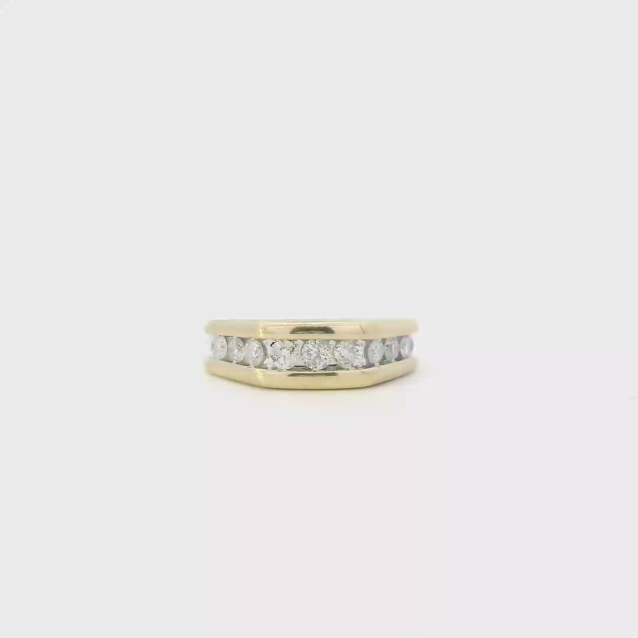 14K Yellow Gold Diamond Mens Ring - 1.03ct