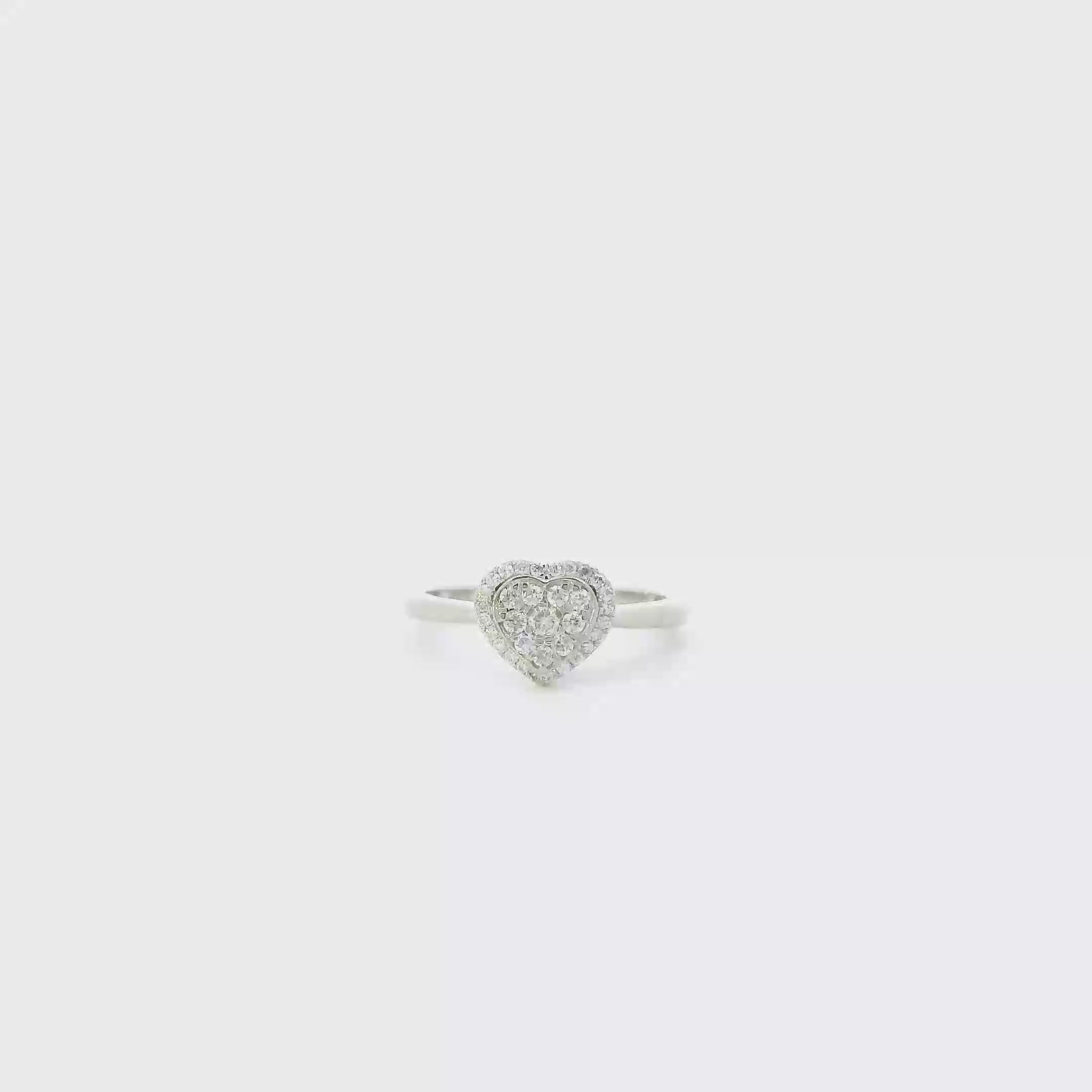 10K White Gold Diamond Heart Ring - 0.25ct