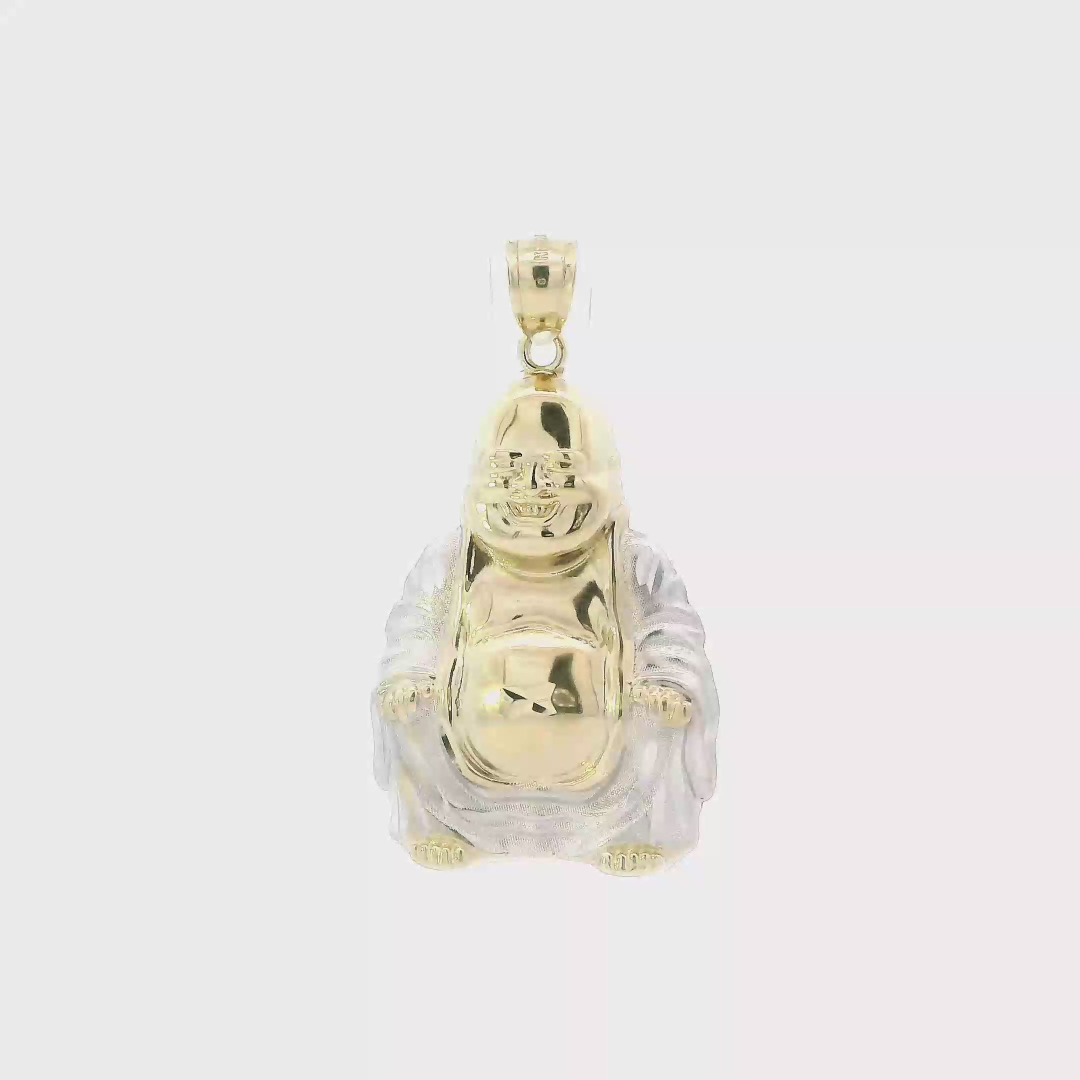 10K Yellow & White Gold Buddha Pendant