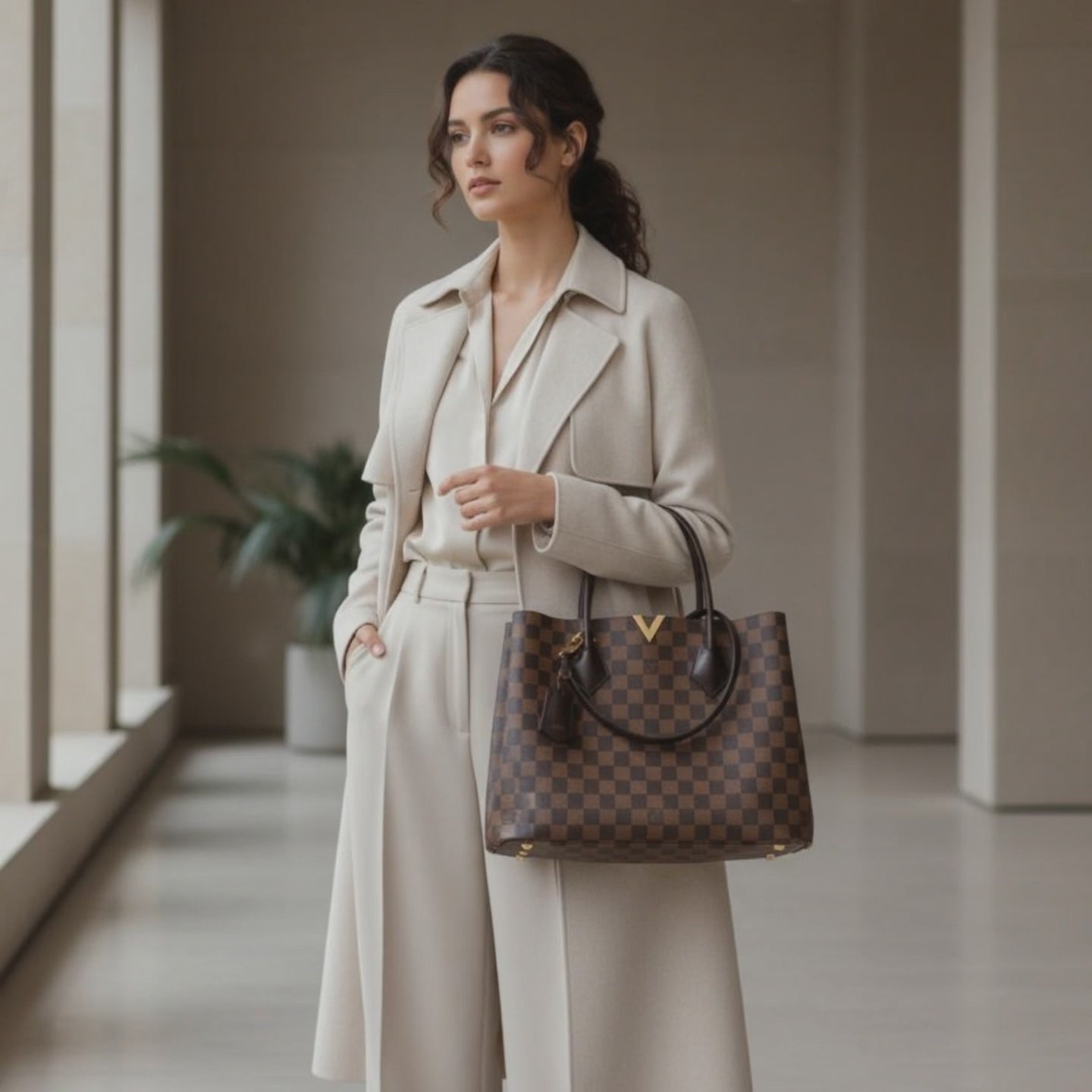 Louis Vuitton Kensington Brown Damier Handbag