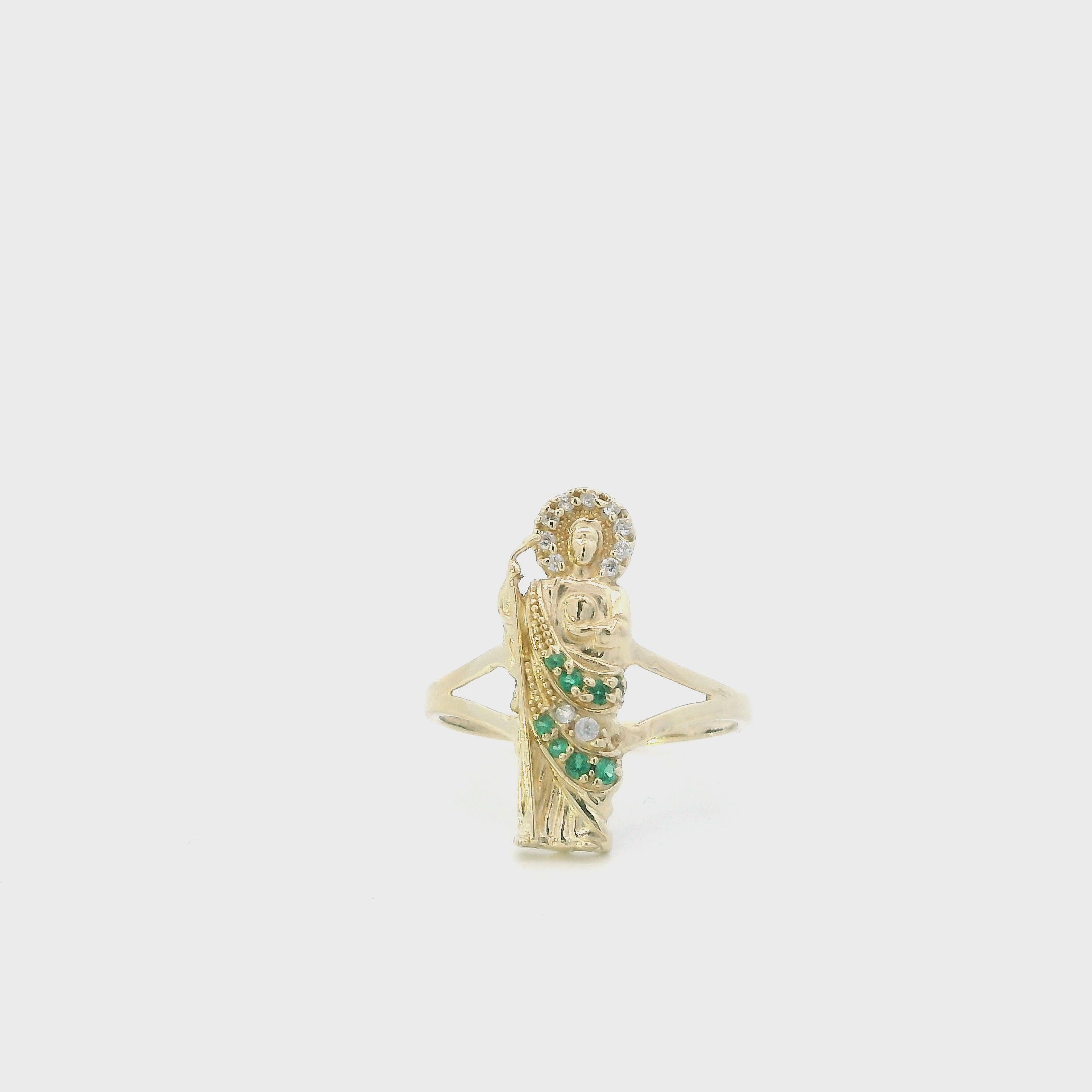10K Yellow Gold Religious Figure Ring