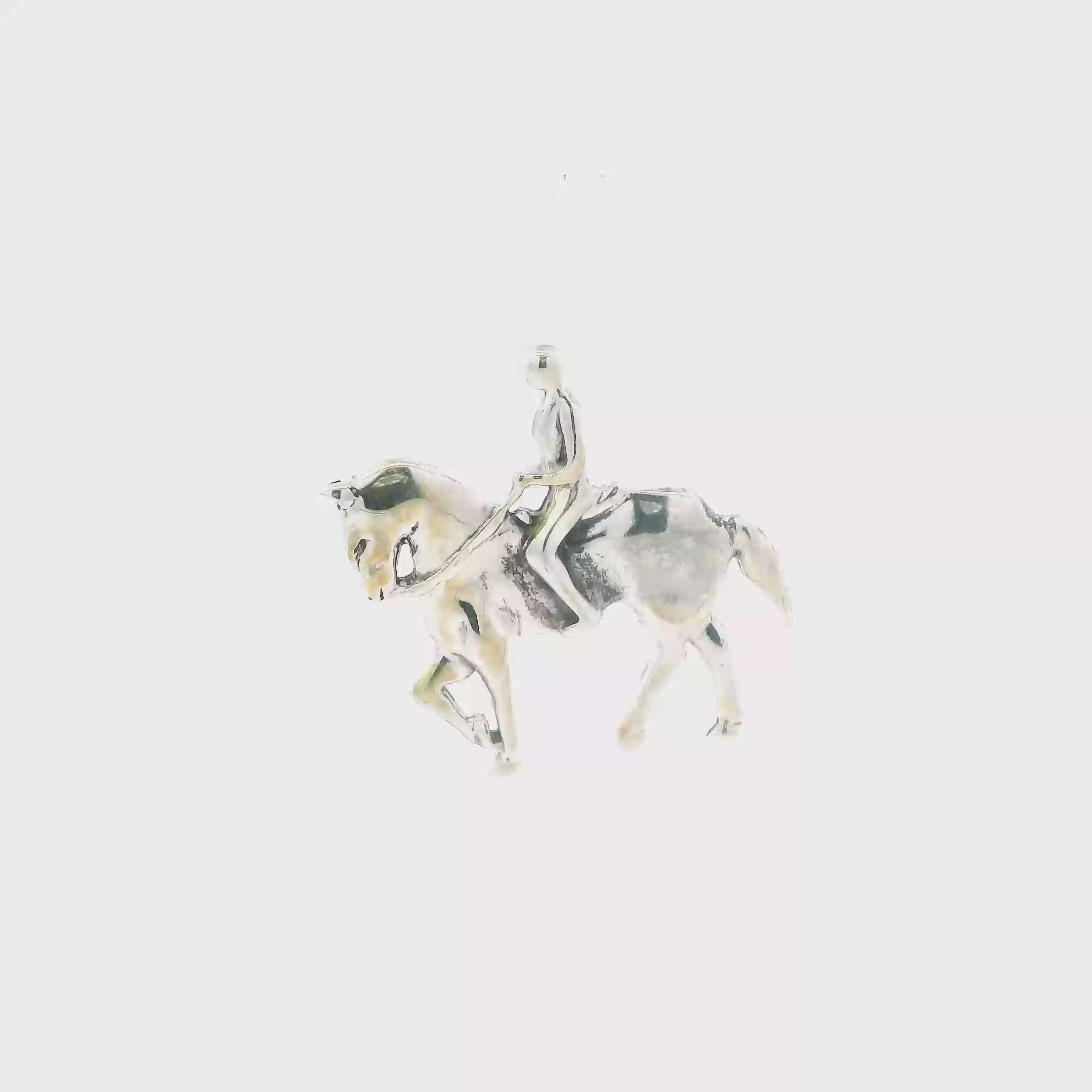 Bogarz Vintage Sterling Silver Horse & Rider Pendant