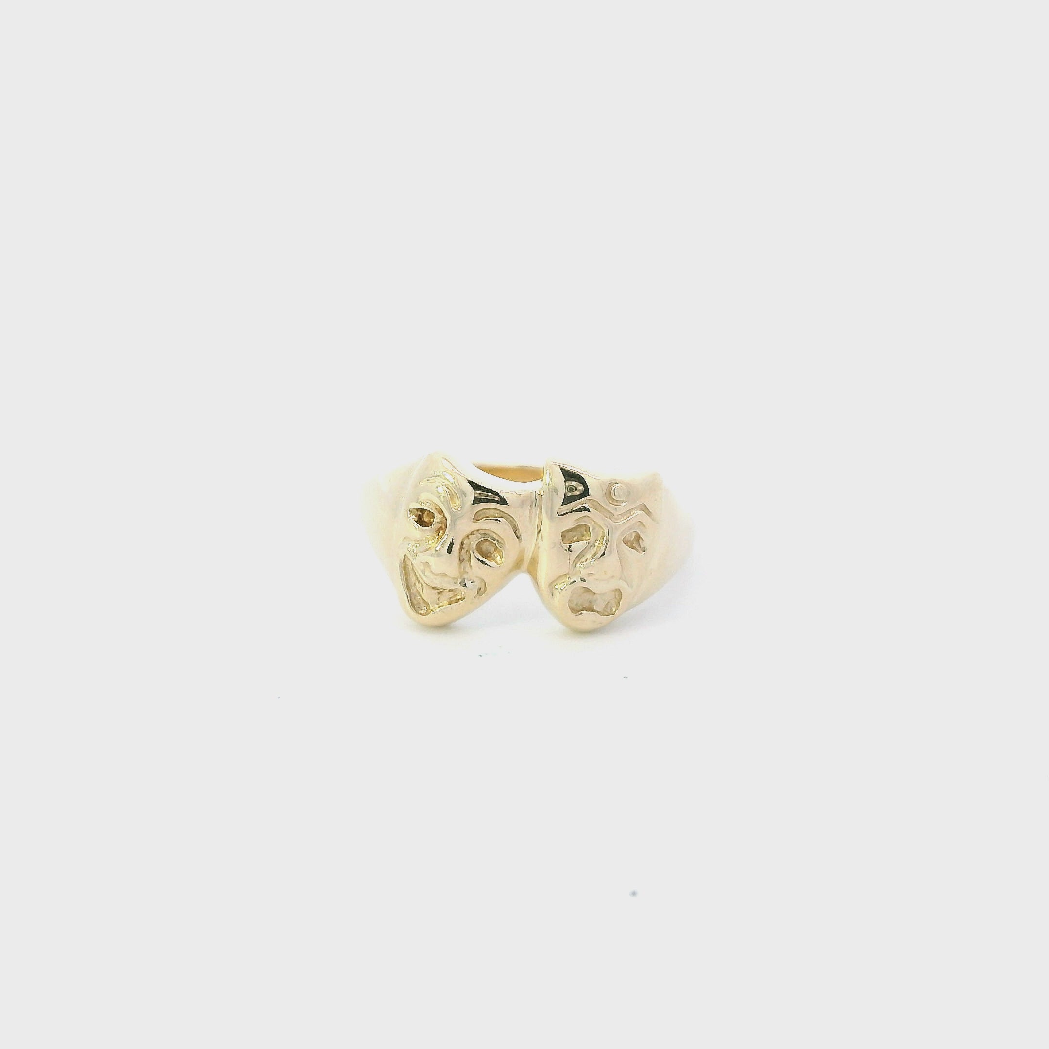 14K Yellow Gold Comedy & Tragedy Ring