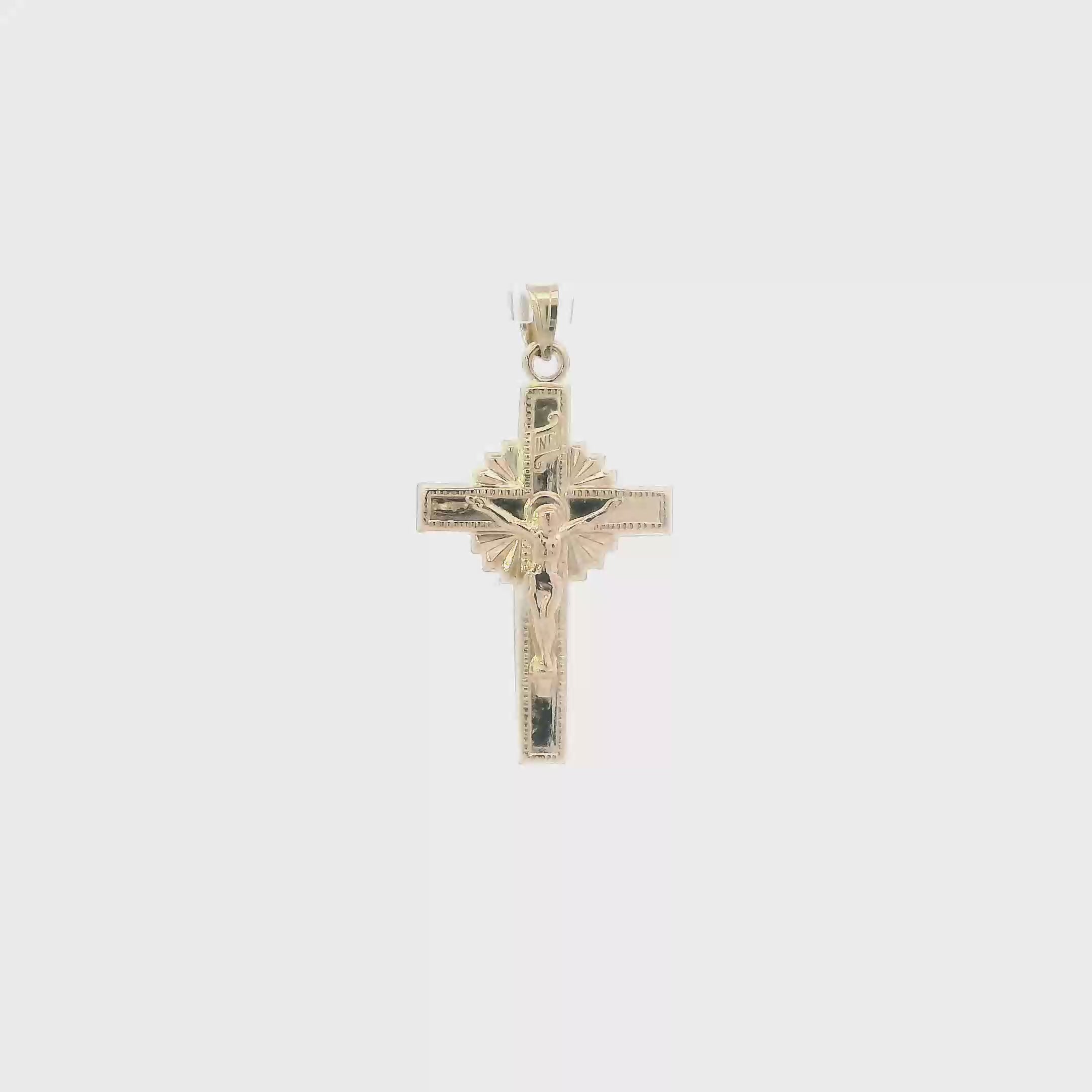 14K Yellow Gold Crucifix Pendant