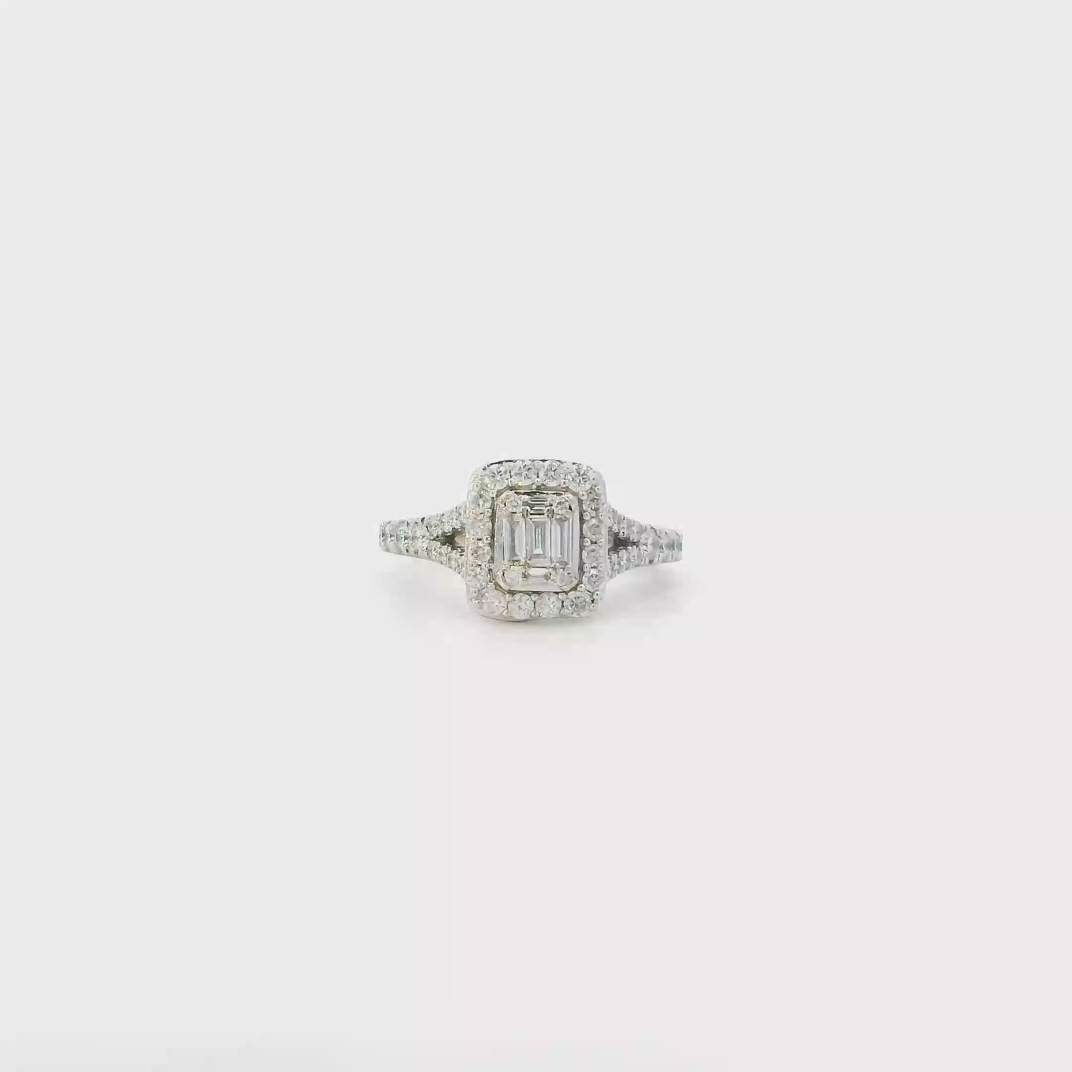 14K White Gold Diamond Womens Ring - 0.58ct