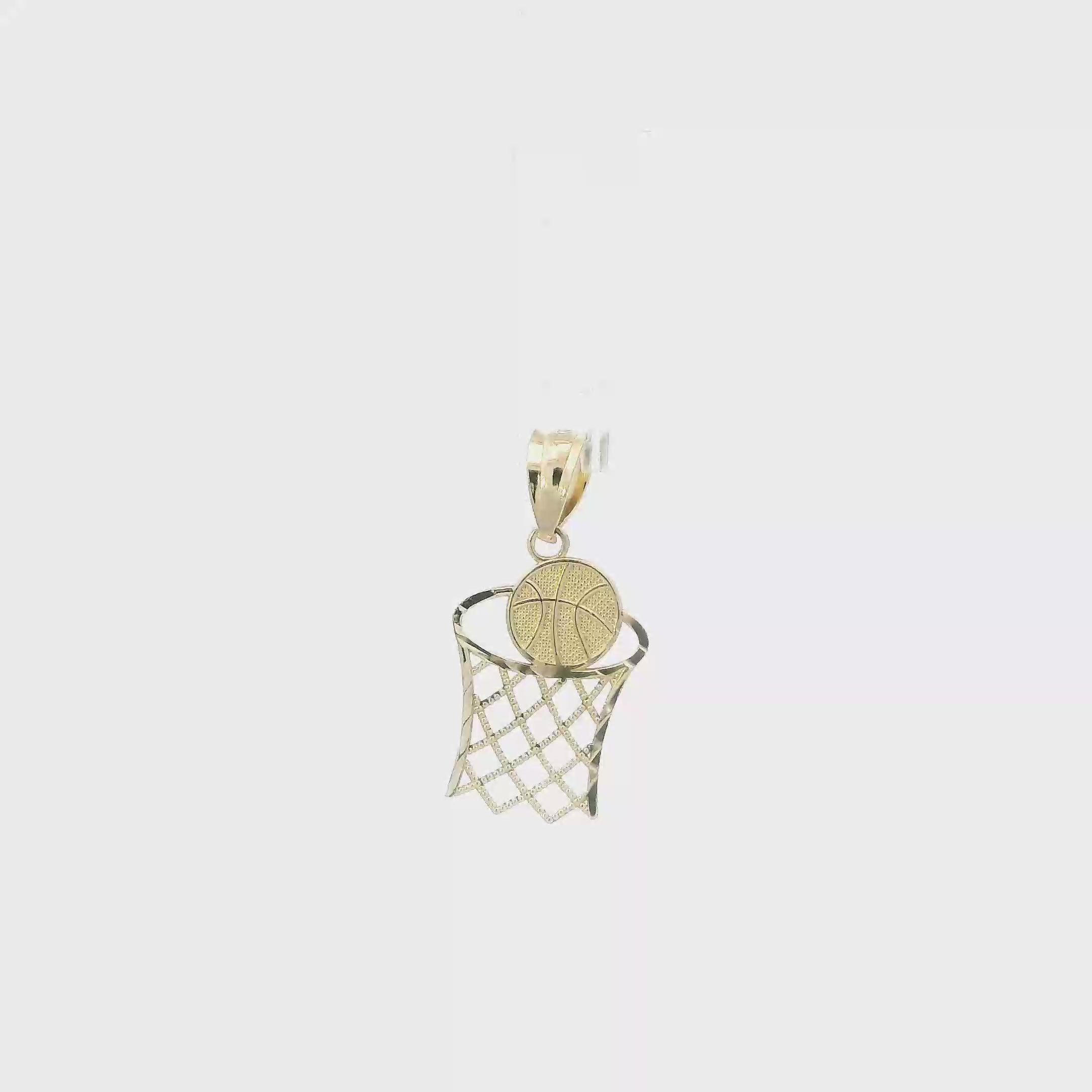 10K Yellow Gold Basketball Pendant