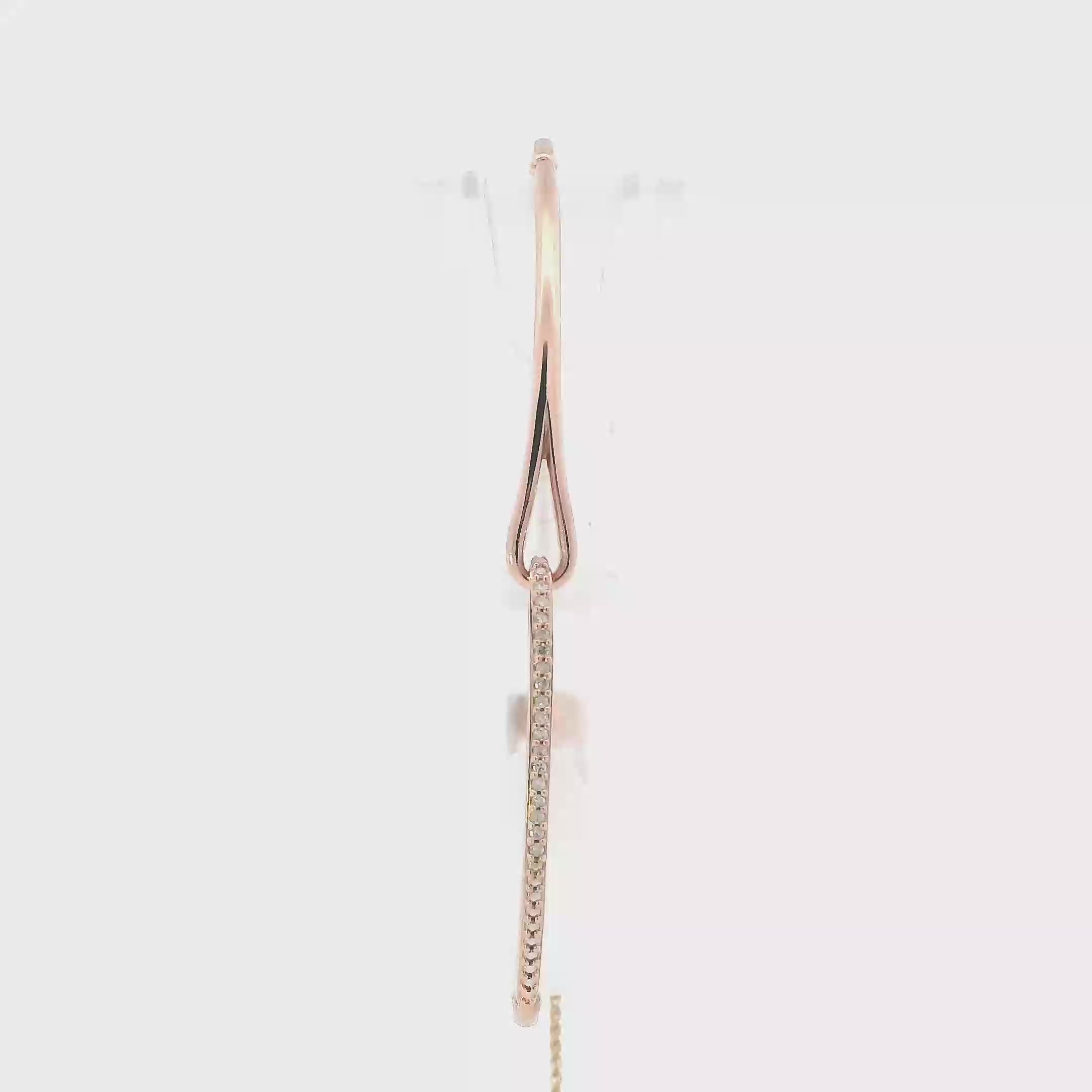 10K Rose Gold Adjustable Diamond Lariet Wheat Bracelet