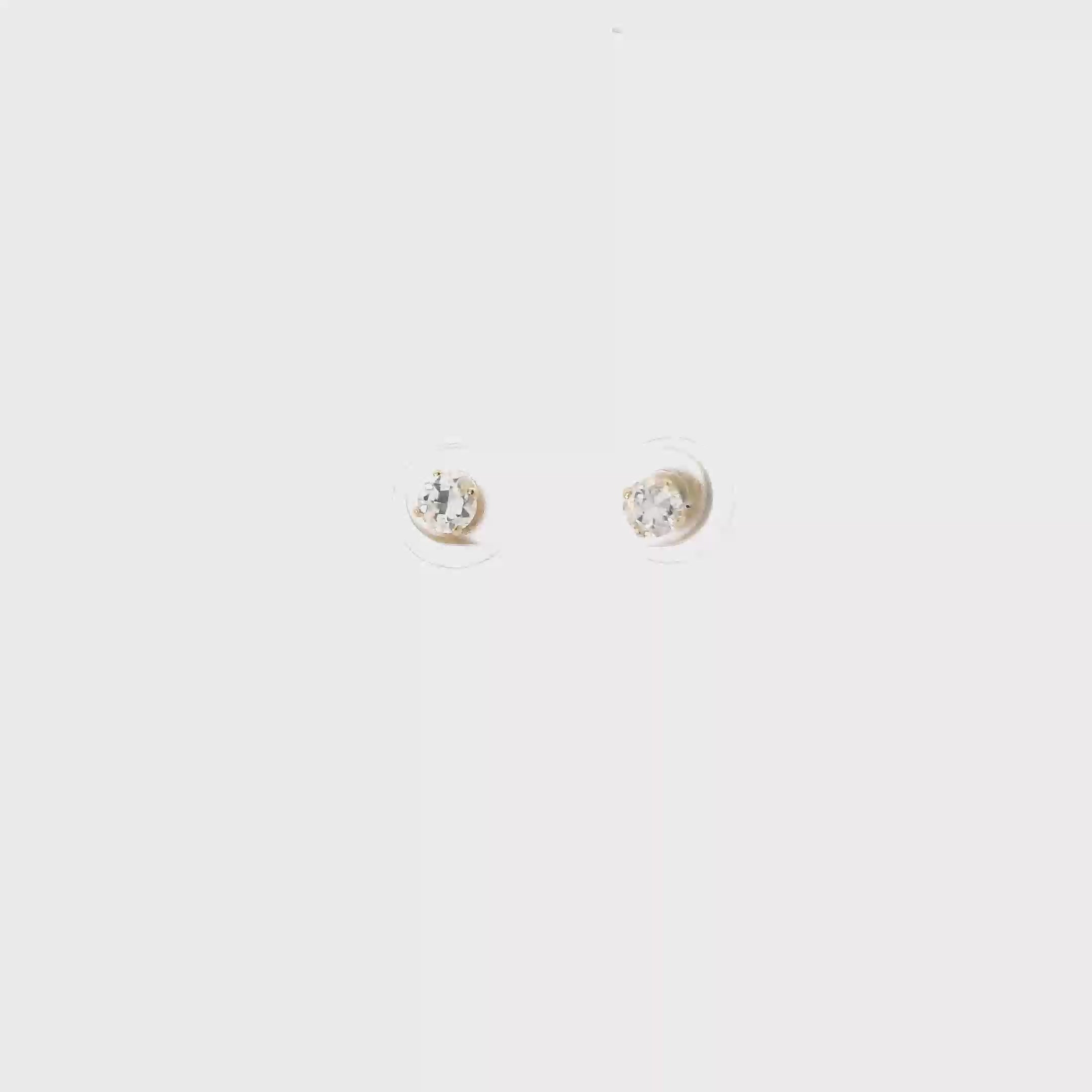 10K Yellow Gold Solitaire Diamond Earrings - 0.70ct