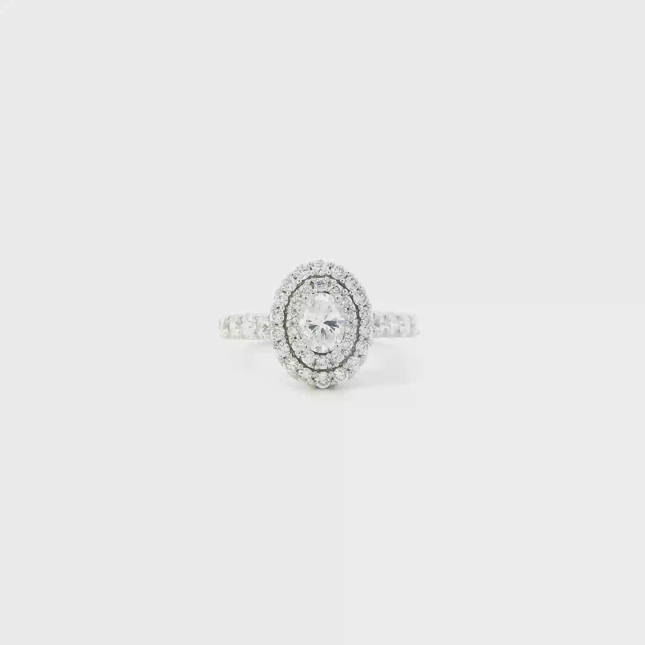 14K White Gold Lab Grown Diamond Womens Ring - 1.52ct