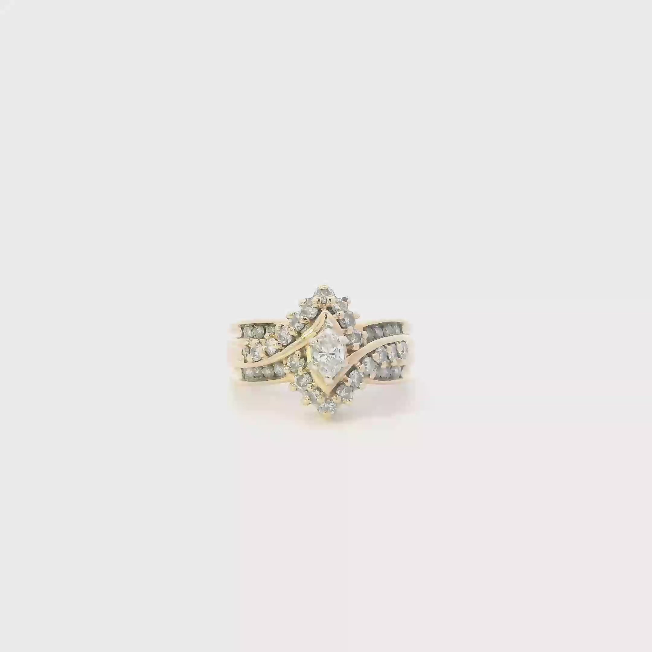 14K Yellow Gold Diamond Womans Ring - 0.81ct