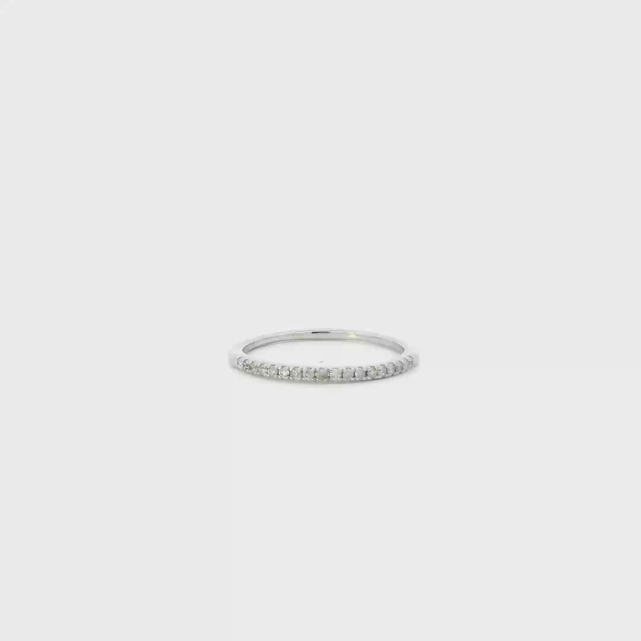 10K White Gold Diamond Band Womens Ring - 0.15ct