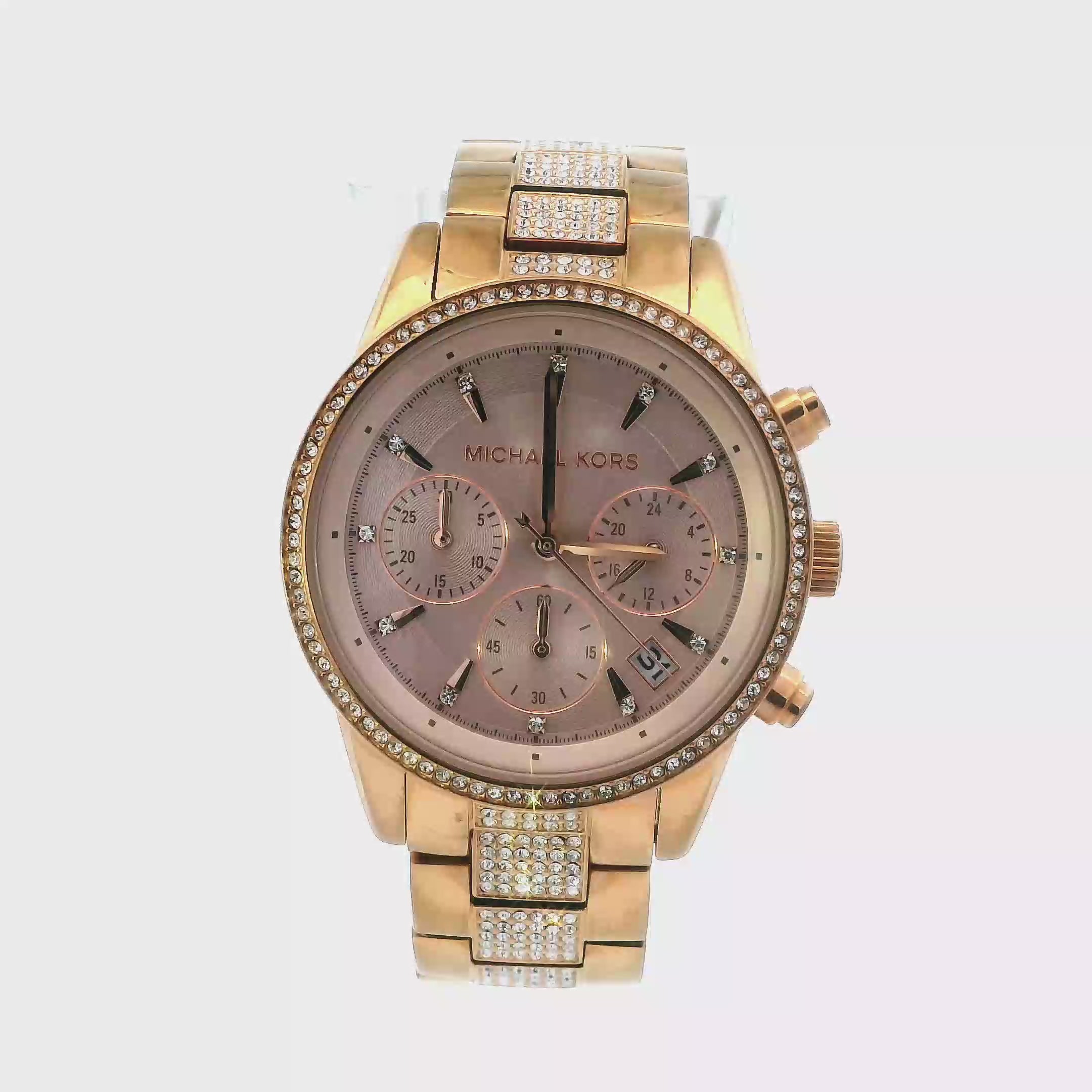 Rose Gold Michal Kors Women's Chrono Wrist Watch