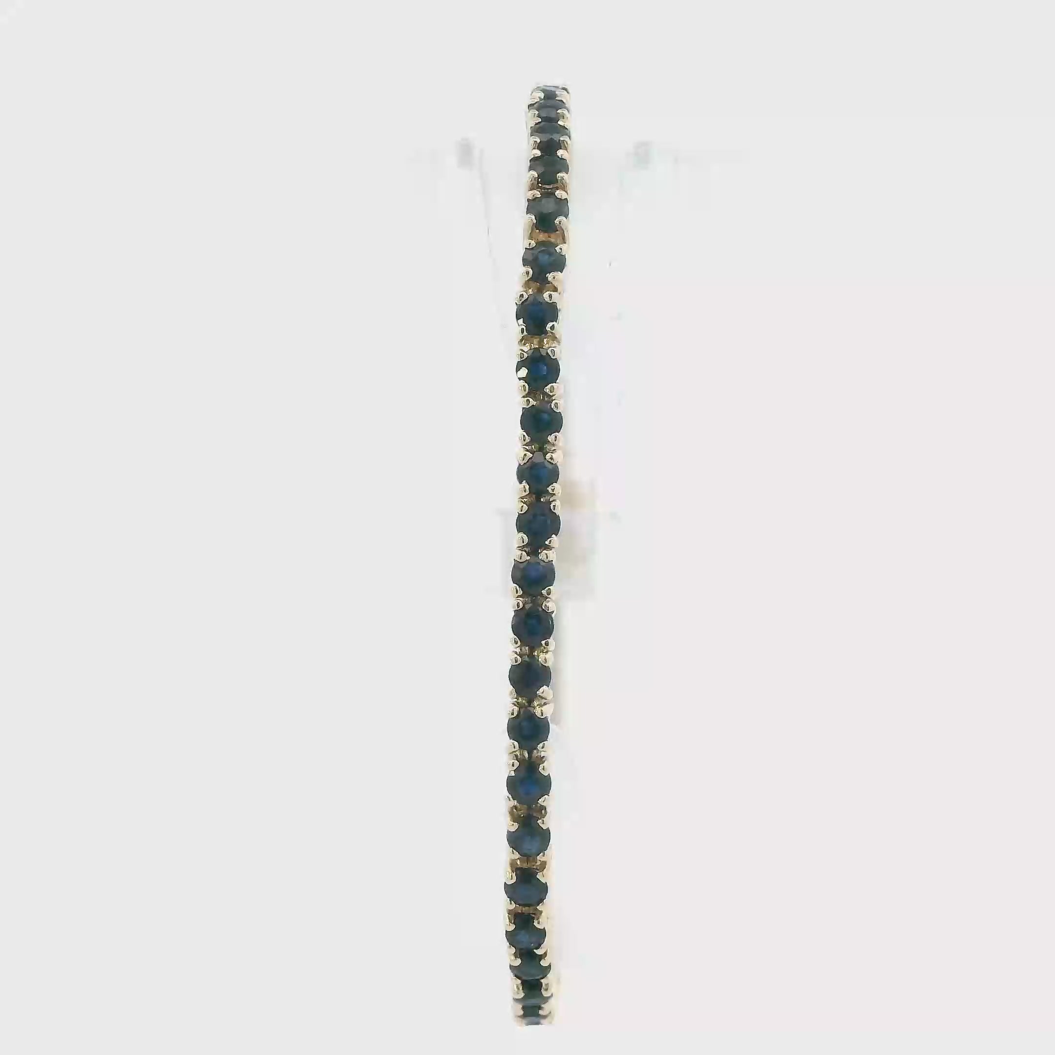 14K Yellow Gold Blue Sapphire Tennis Bracelet