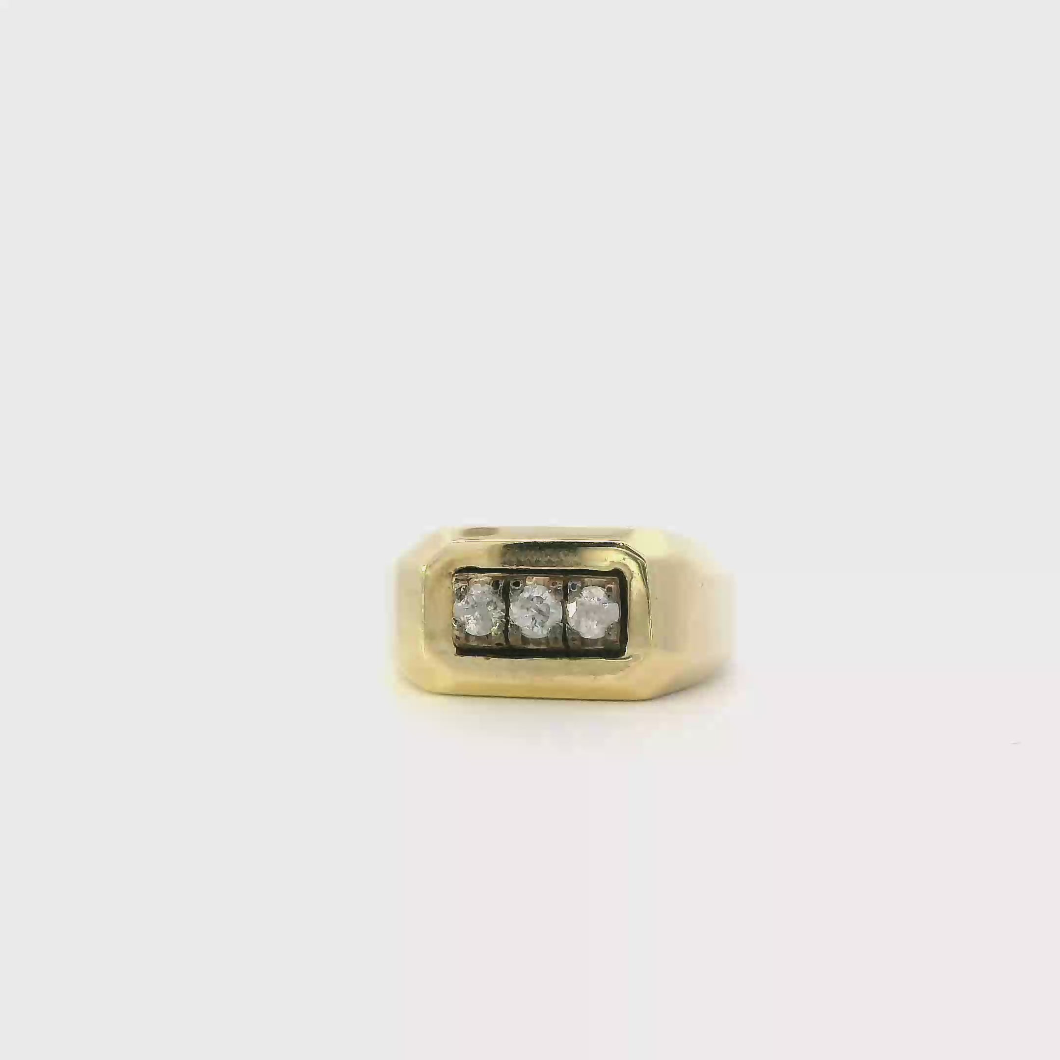 14K Yellow & White Gold Diamond Ring -0.35ct