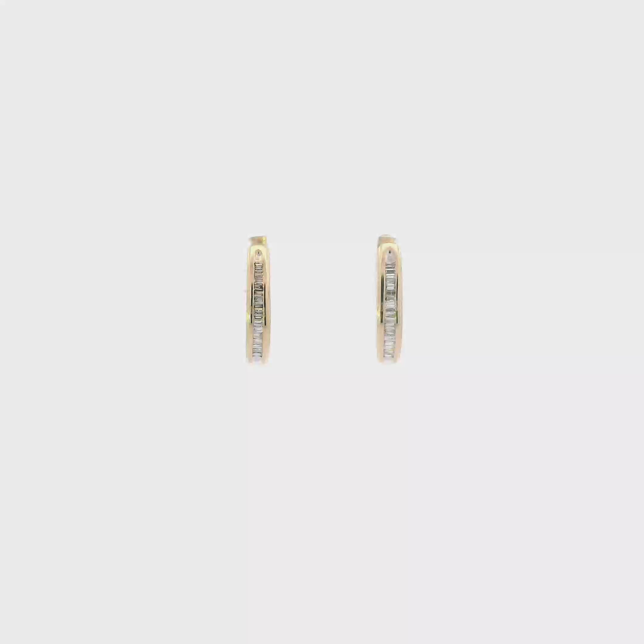 14K Yellow Gold Huggie Hoop Earrings