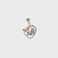 14 Tri Color Gold "15 Anos" Heart Pendant