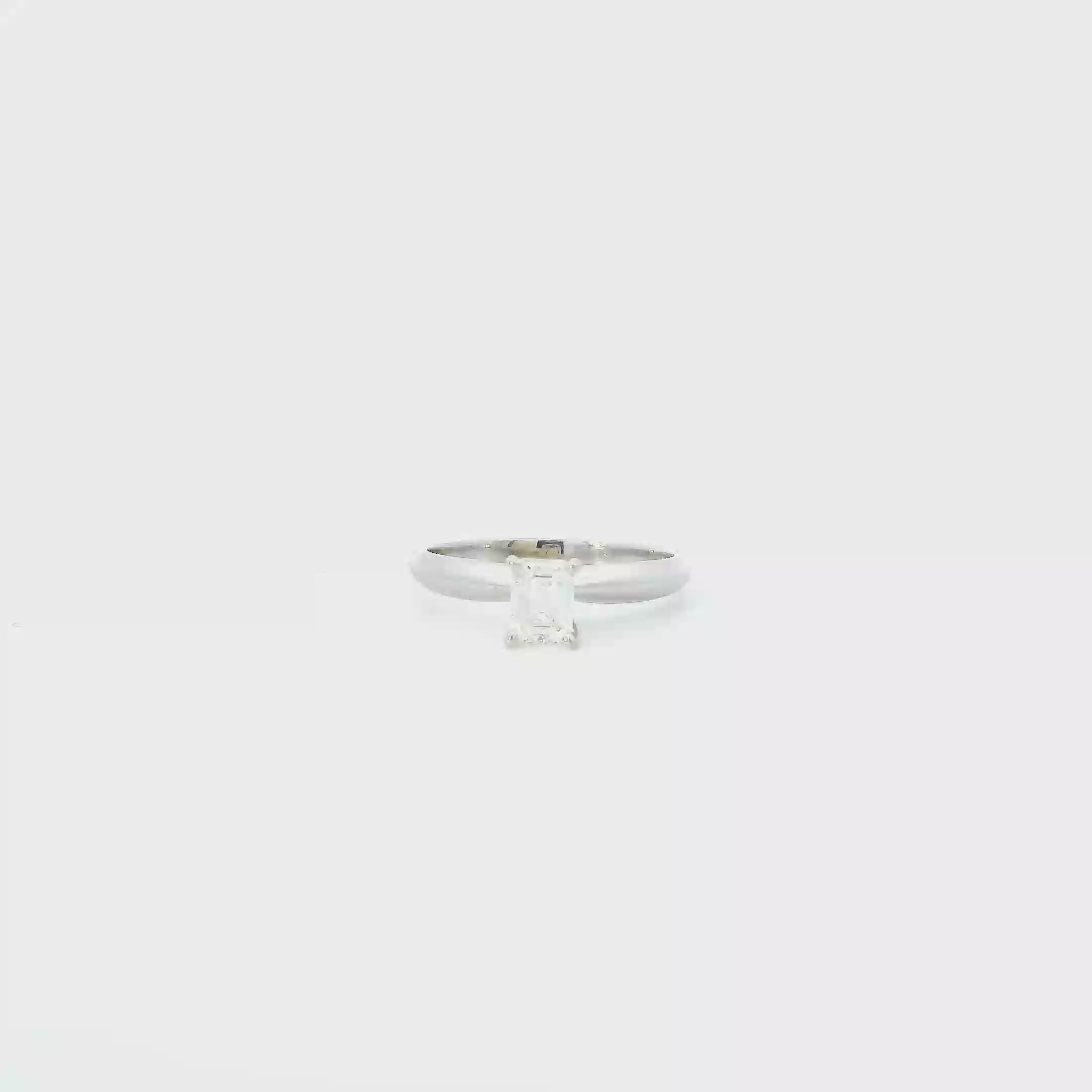 14K White Gold Solitaire Diamond Womens Ring - 0.45ct