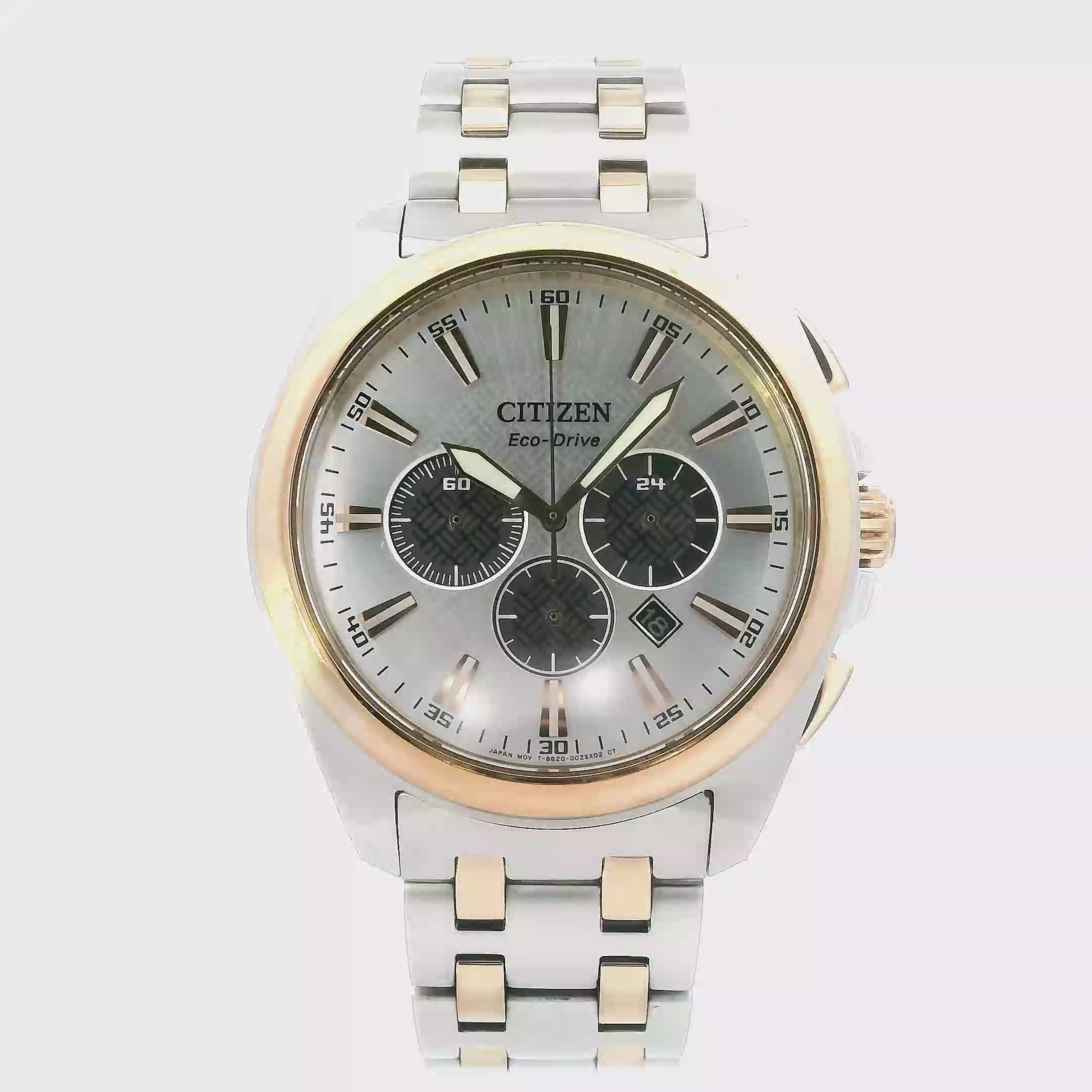 Citizen Eco-Drive Chronograph Two-Tone Mens Wristwatch -B620-002SW02