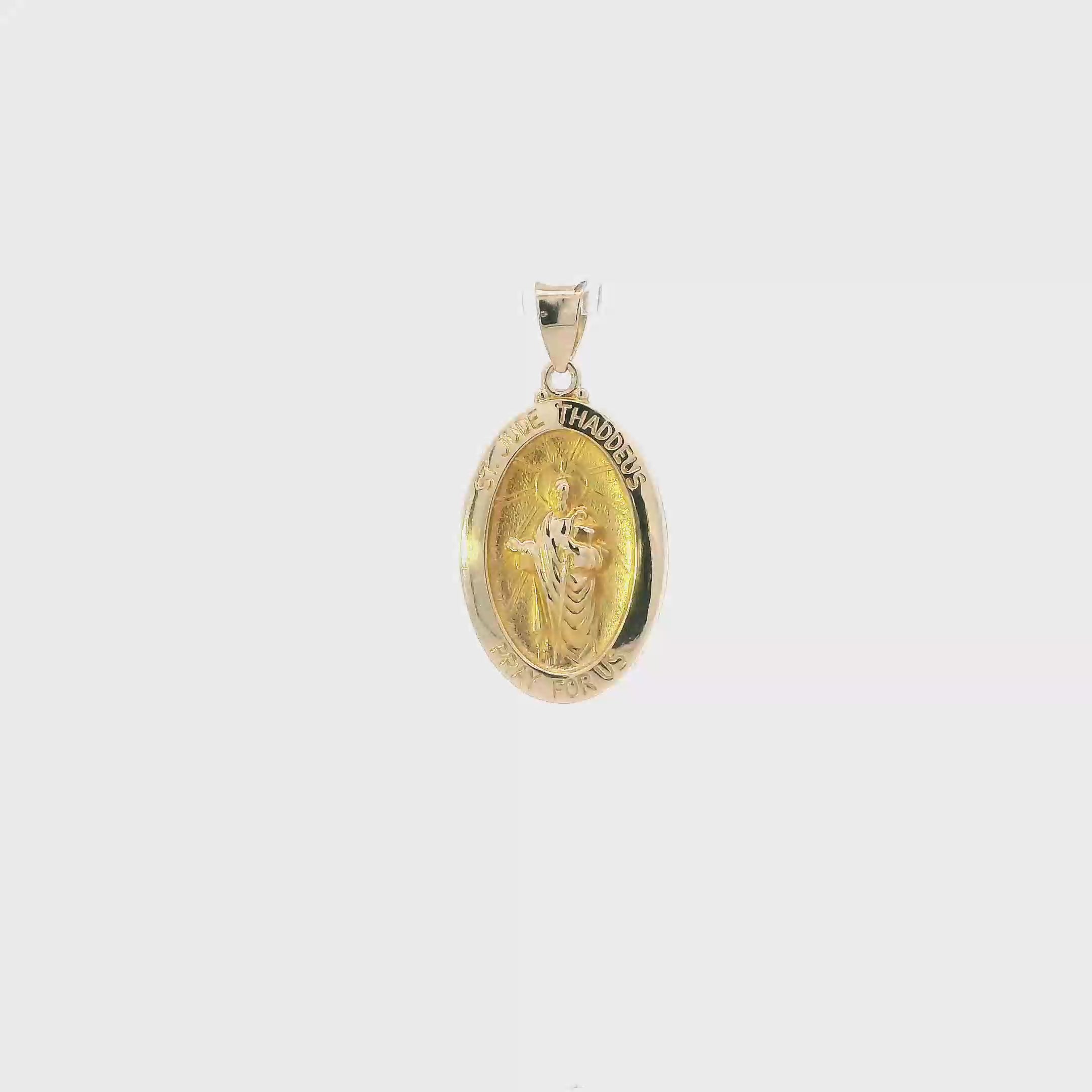14K Yellow Gold Oval St. Jude Pendant