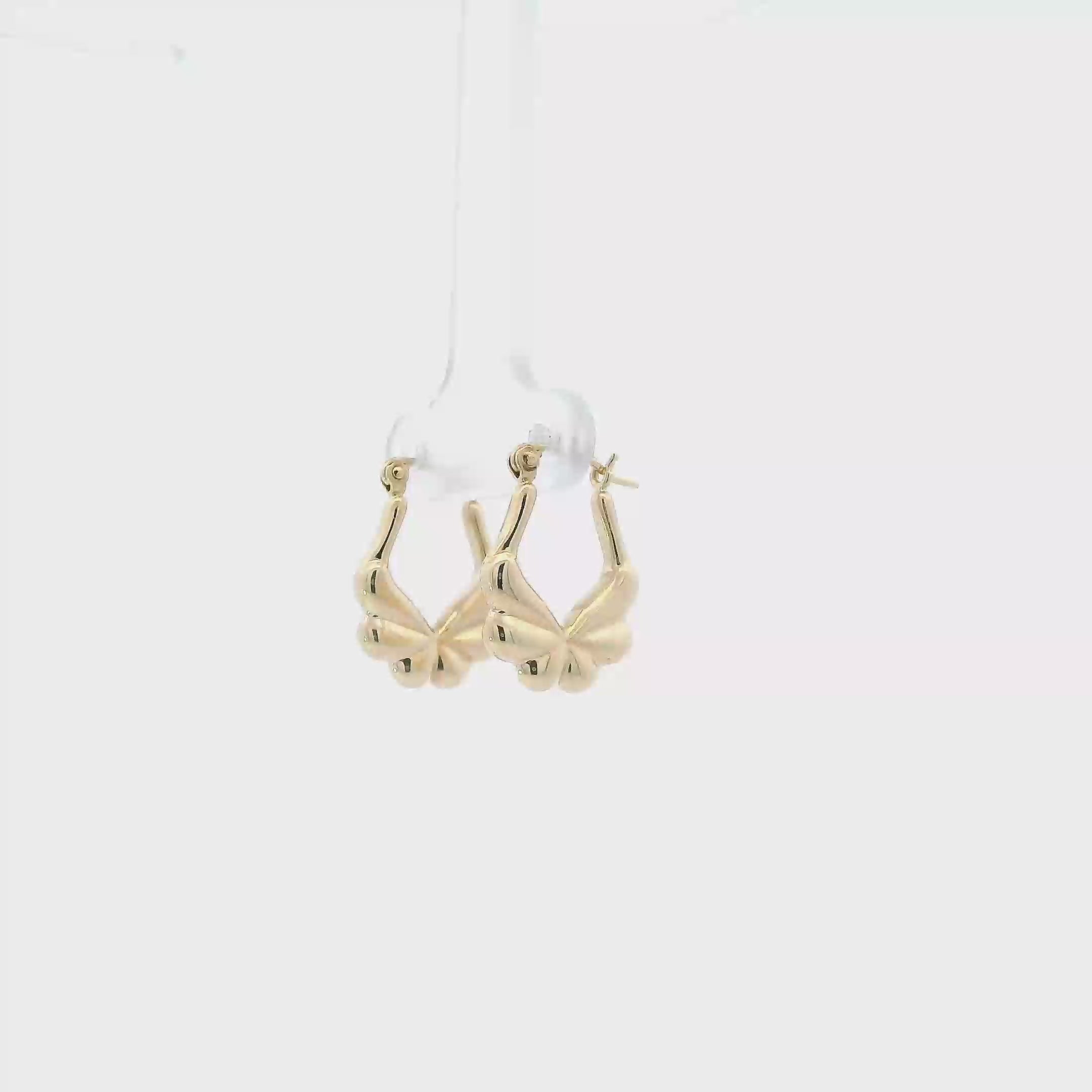 10K Yellow Gold Scalloped Hoop Earrings