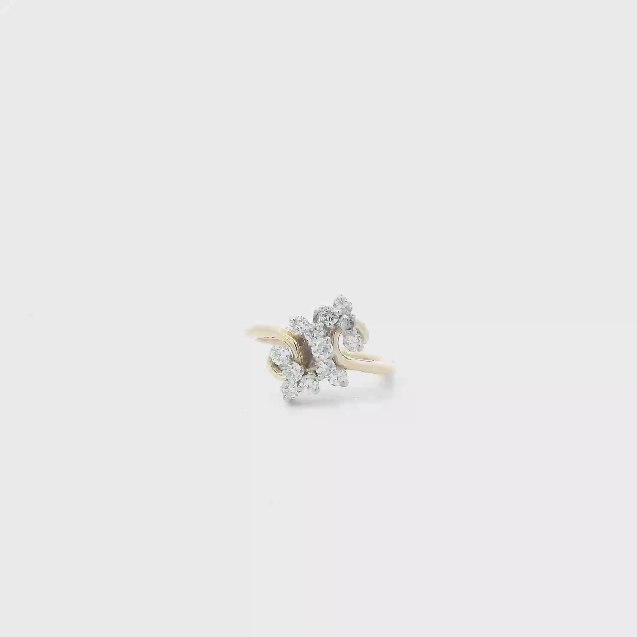14K Yellow Gold Diamonds Womens Ring - 0.52ct