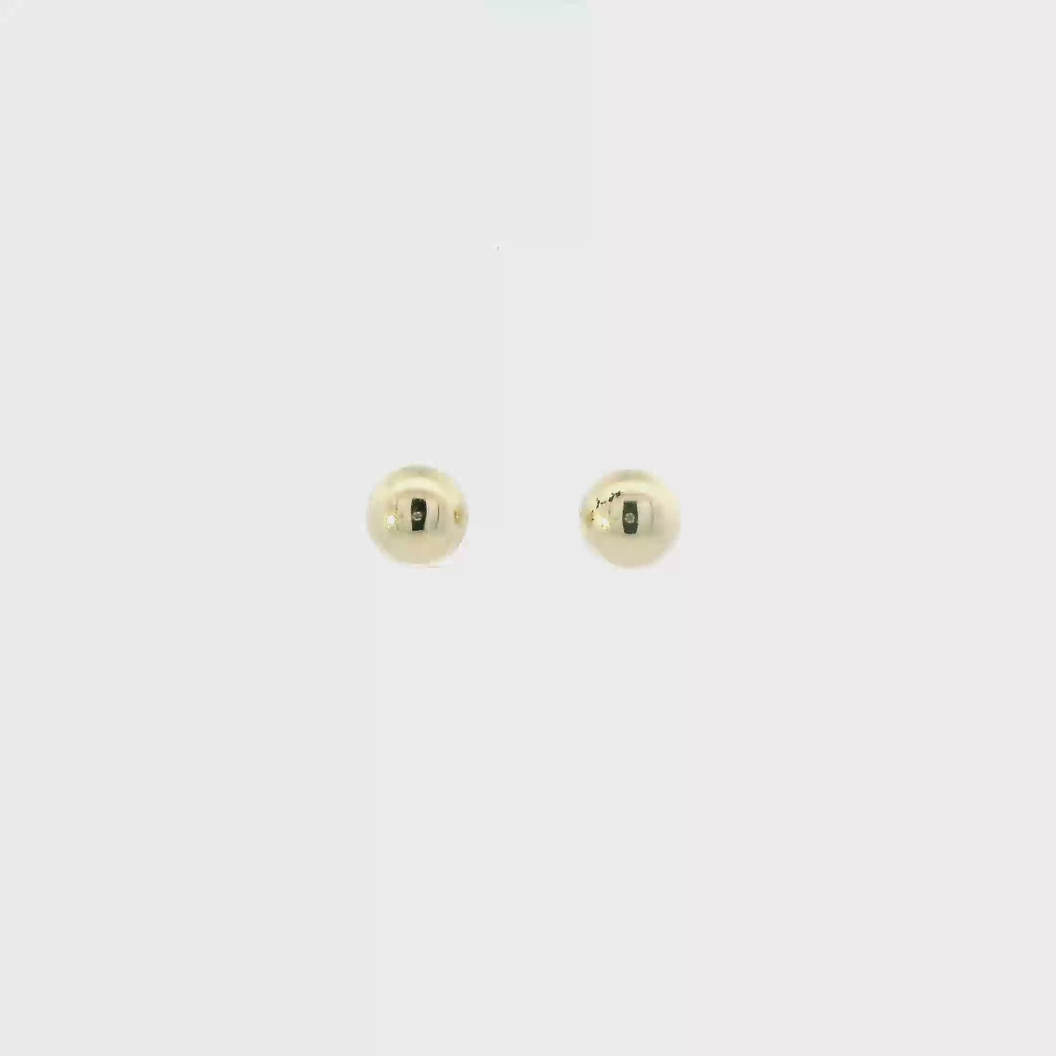 10K Yellow Gold Half Dome Stud Earrings