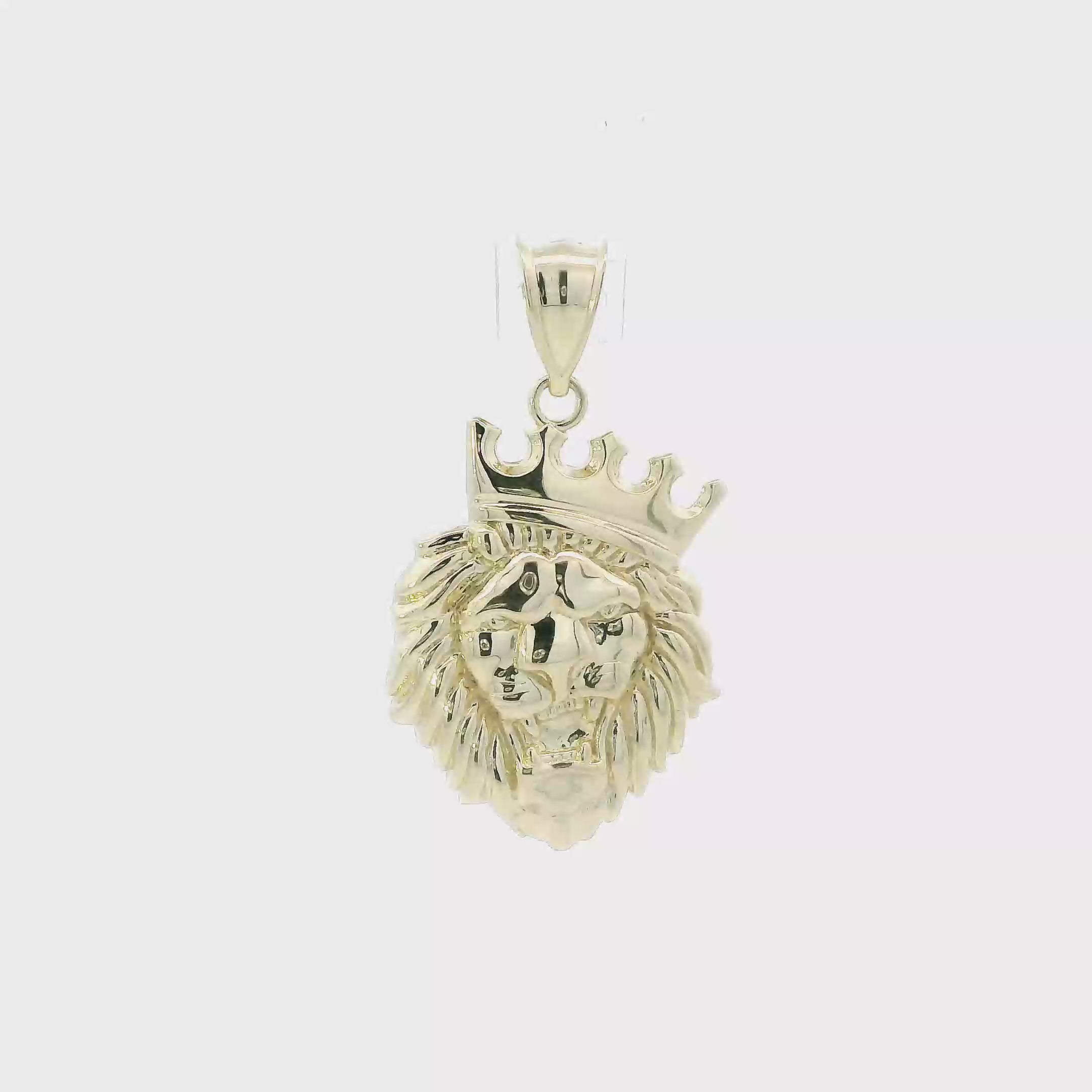 10K Yellow Gold Lion Head Pendant