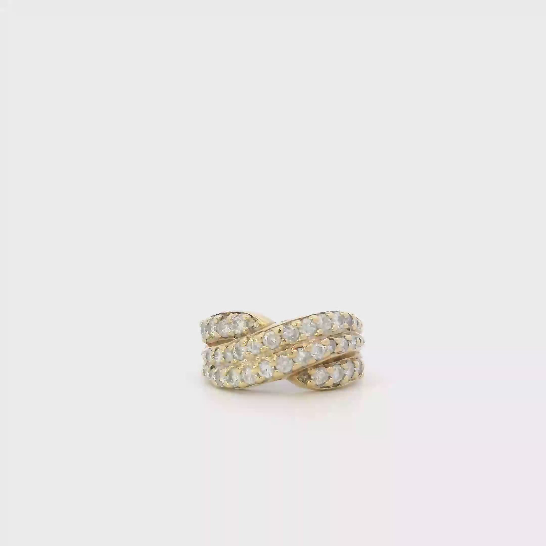 14K Yellow Gold Diamond Women's Ring -1.00ct
