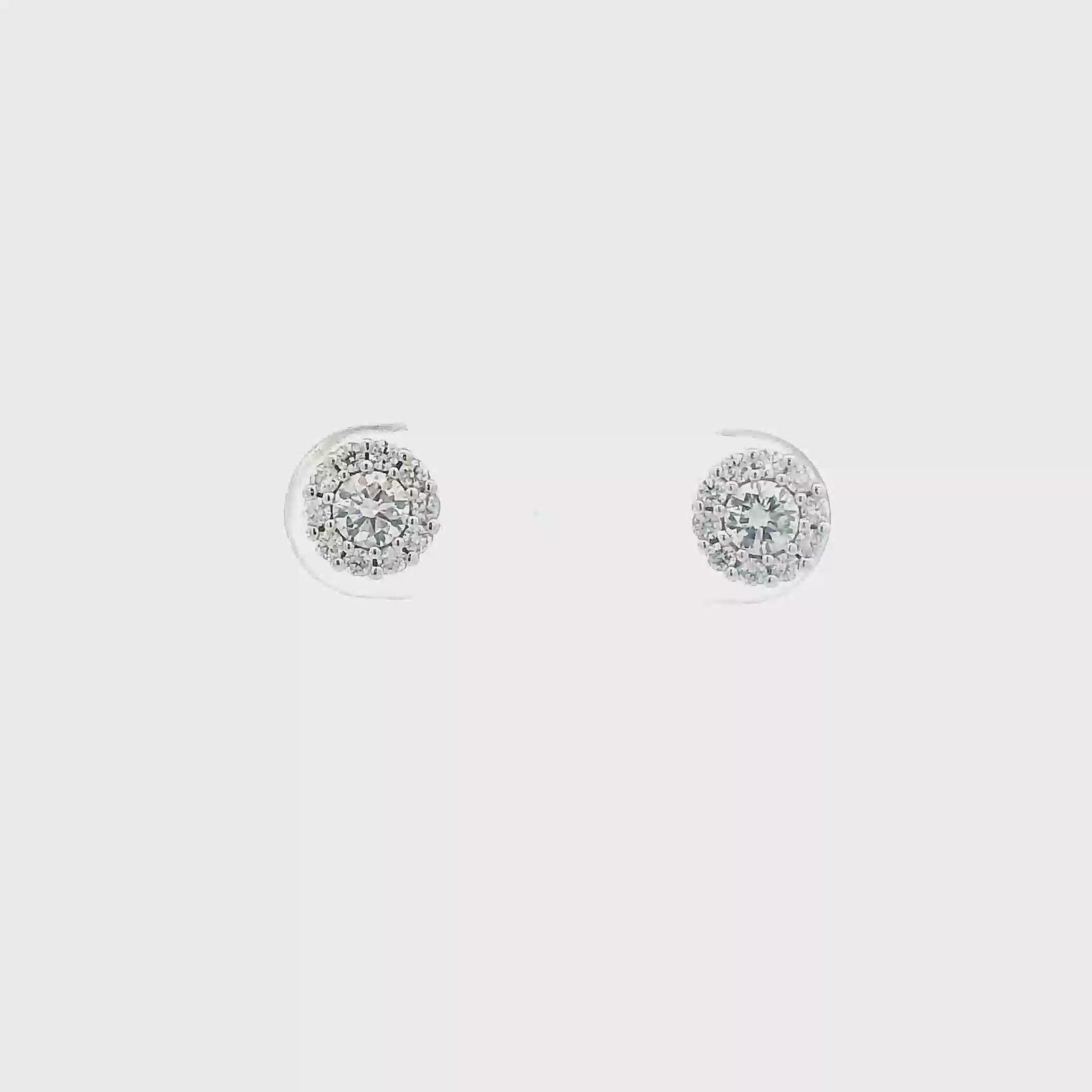 14K White Gold Diamond Earrings - 0.50ct